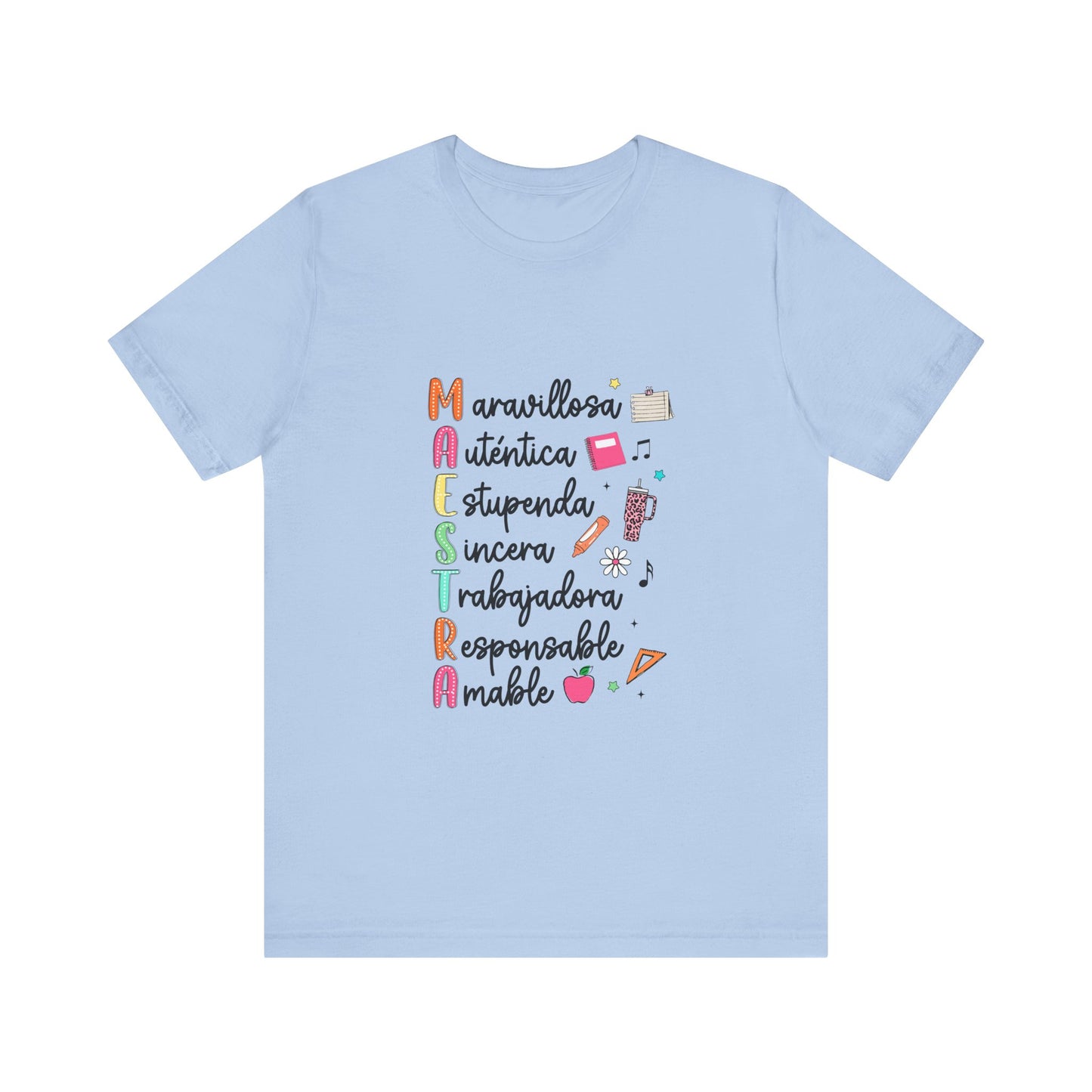 Camiseta Maestra Española, Camiseta Maestra de Colores Brillantes, Camisa Maestra, Camisa Maestra Acrostic, Camisa Maestra Acrostico, Camisa Maestra Personalizada, Regalos para Maestro 