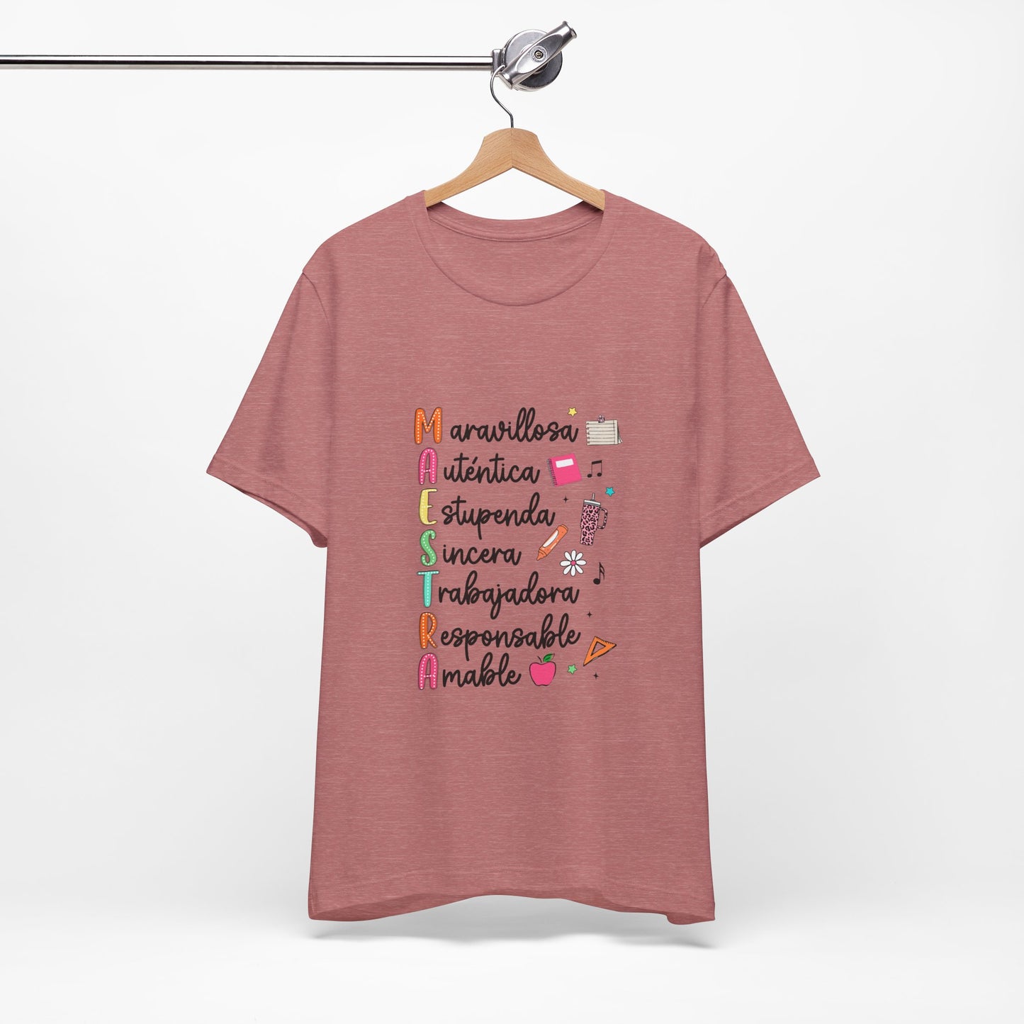 Camiseta Maestra Española, Camiseta Maestra de Colores Brillantes, Camisa Maestra, Camisa Maestra Acrostic, Camisa Maestra Acrostico, Camisa Maestra Personalizada, Regalos para Maestro 