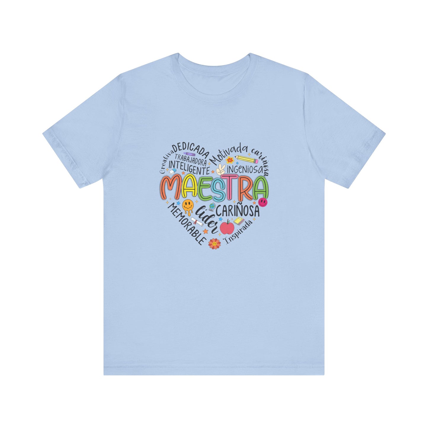 Camisa Maestra Rainbow Heart Española, Camiseta Maestra Rainbow Española, Camisa Maestra Española personalizada, Regalo personalizado para maestro 