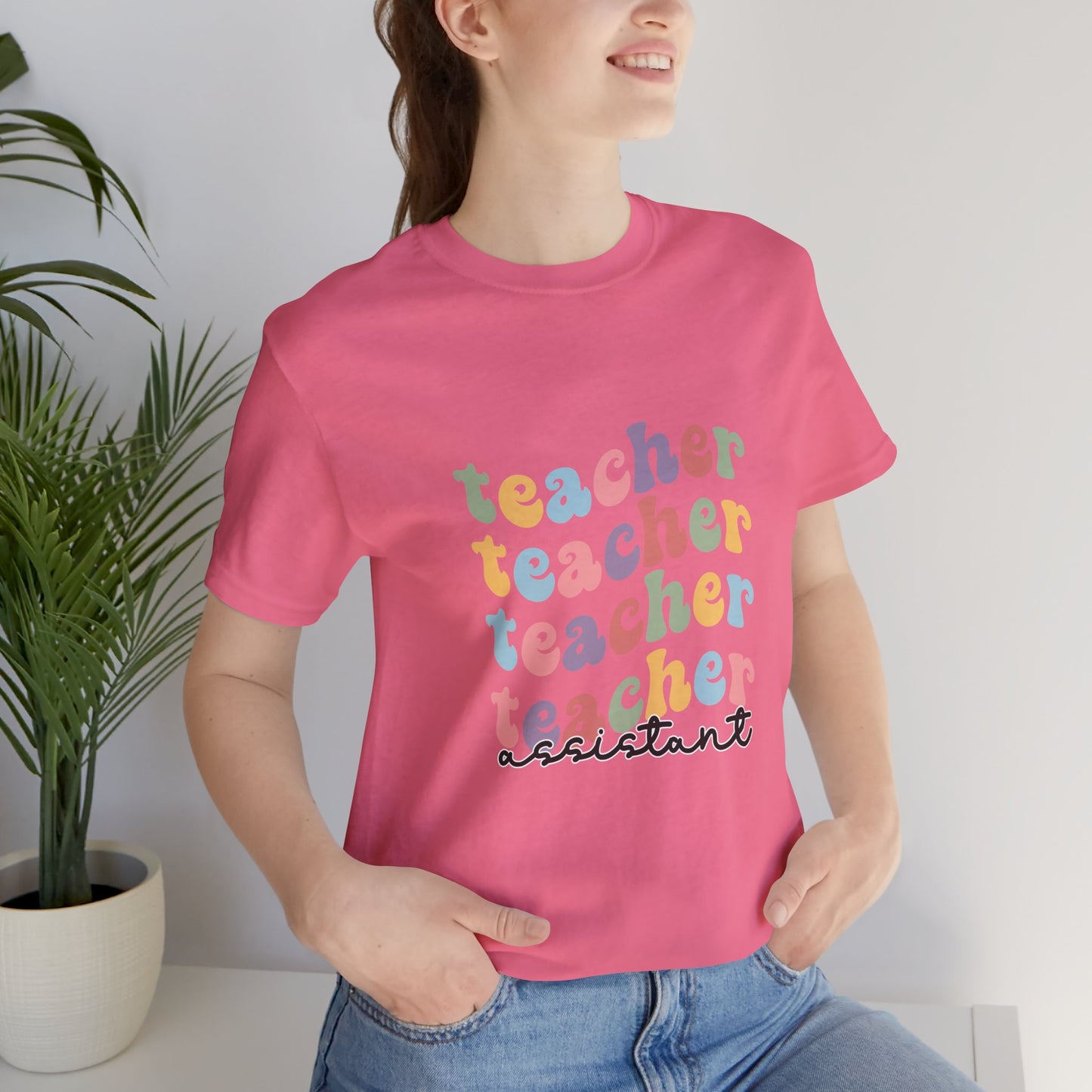 Retro Wavy Teacher Assistant T Shirt, Retro Wavy Teacher Assistant Shirt, Assistant Teacher Shirt, Retro Teacher Assistant Life Shirt, Custom Teacher Assistant Shirt, Custom Teacher Assistant Gift