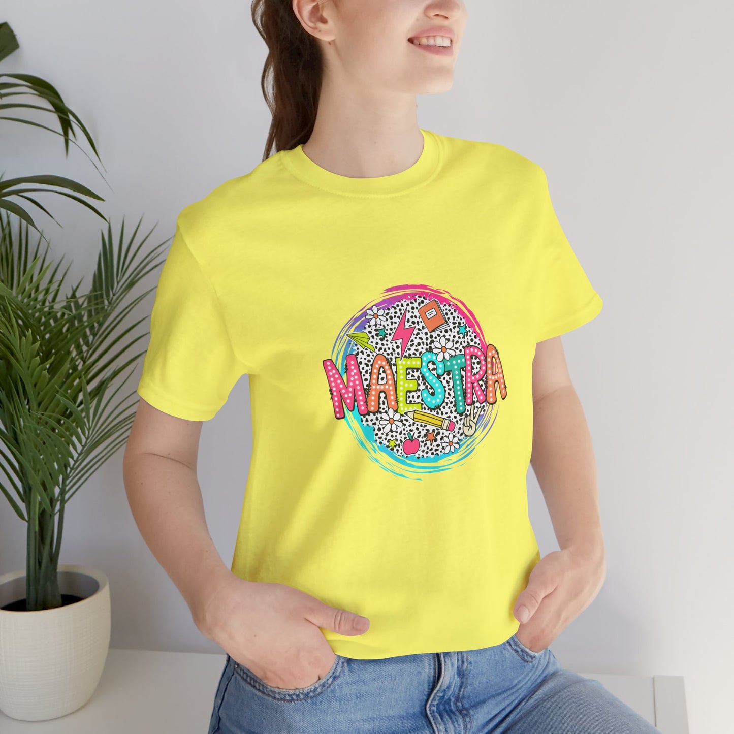 Camisa Maestra Española, Camiseta Maestra Española, Camiseta Maestra Española, Camiseta de Manga Corta Color Swirl Maestra Jersey, Camisa de Maestro Personalizada, Regalo de Maestro Personalizado, Camiseta de Regreso a la Escuela, Regalos de Maestro 