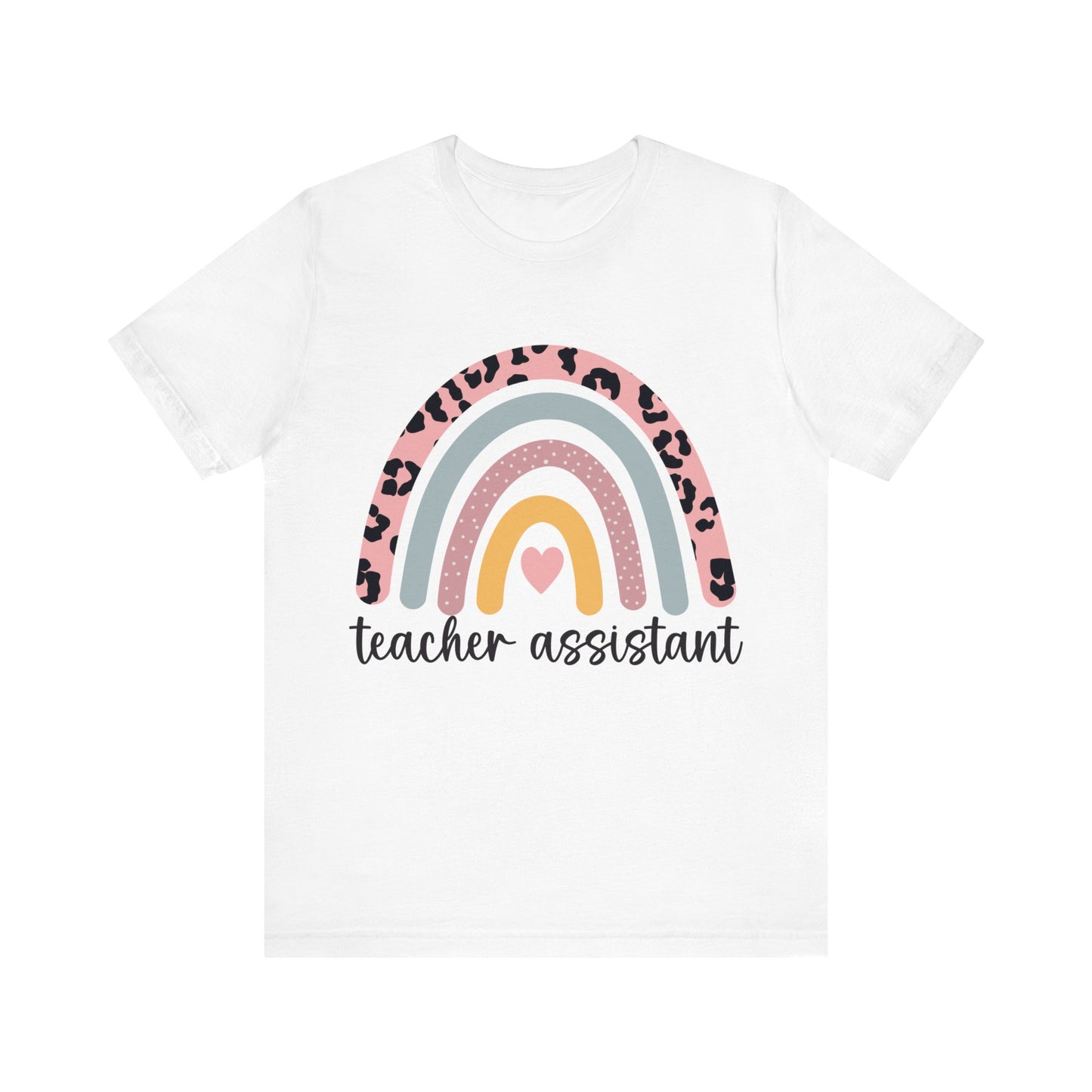 Rainbow + Animal Print Teacher Assistant Shirt, Teacher Assistant T-Shirt, Rainbow & Animal Assistant Teacher Shirt, Retro Teacher Life Shirt, Teacher Assistant Tee, Custom Teacher Assistant Shirt, Custom Teacher Assistant Gift