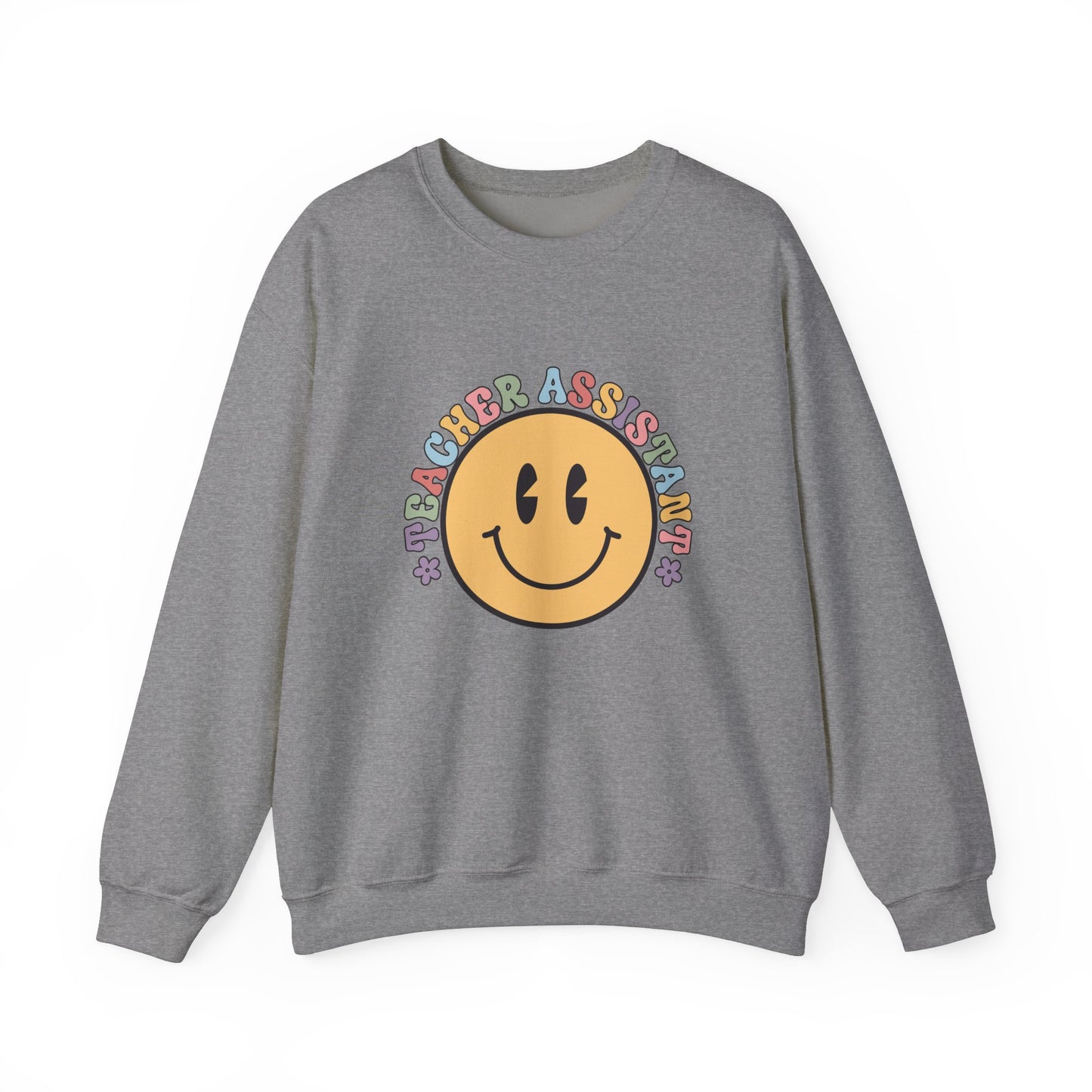 Retro Smiley Teacher Assistant Sweatshirt, Retro Teacher Assistant Sweater, Smiley Teacher Assistant Sweatshirt, Retro Teacher Assistant Sweatshirt, Cute Teacher Assistant Sweater. Back to School Sweatshirt