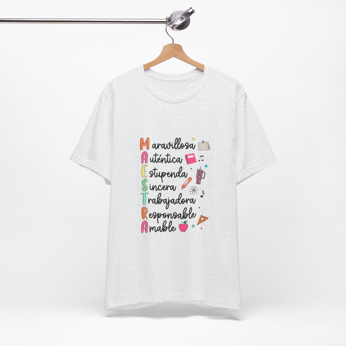 Camiseta Maestra Española, Camiseta Maestra de Colores Brillantes, Camisa Maestra, Camisa Maestra Acrostic, Camisa Maestra Acrostico, Camisa Maestra Personalizada, Regalos para Maestro 