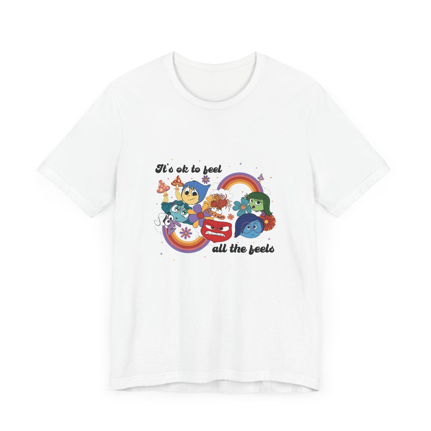 It's Ok to Feel All the Feels Rainbow Double Side Shirt, Retro Emotions T Shirt, In My Emotions Era T Shirt, Emotions Tour T Shirt, Teacher Shirt, Custom Teacher Shirt, Custom Teacher Gifts, Lifestyle Shirt