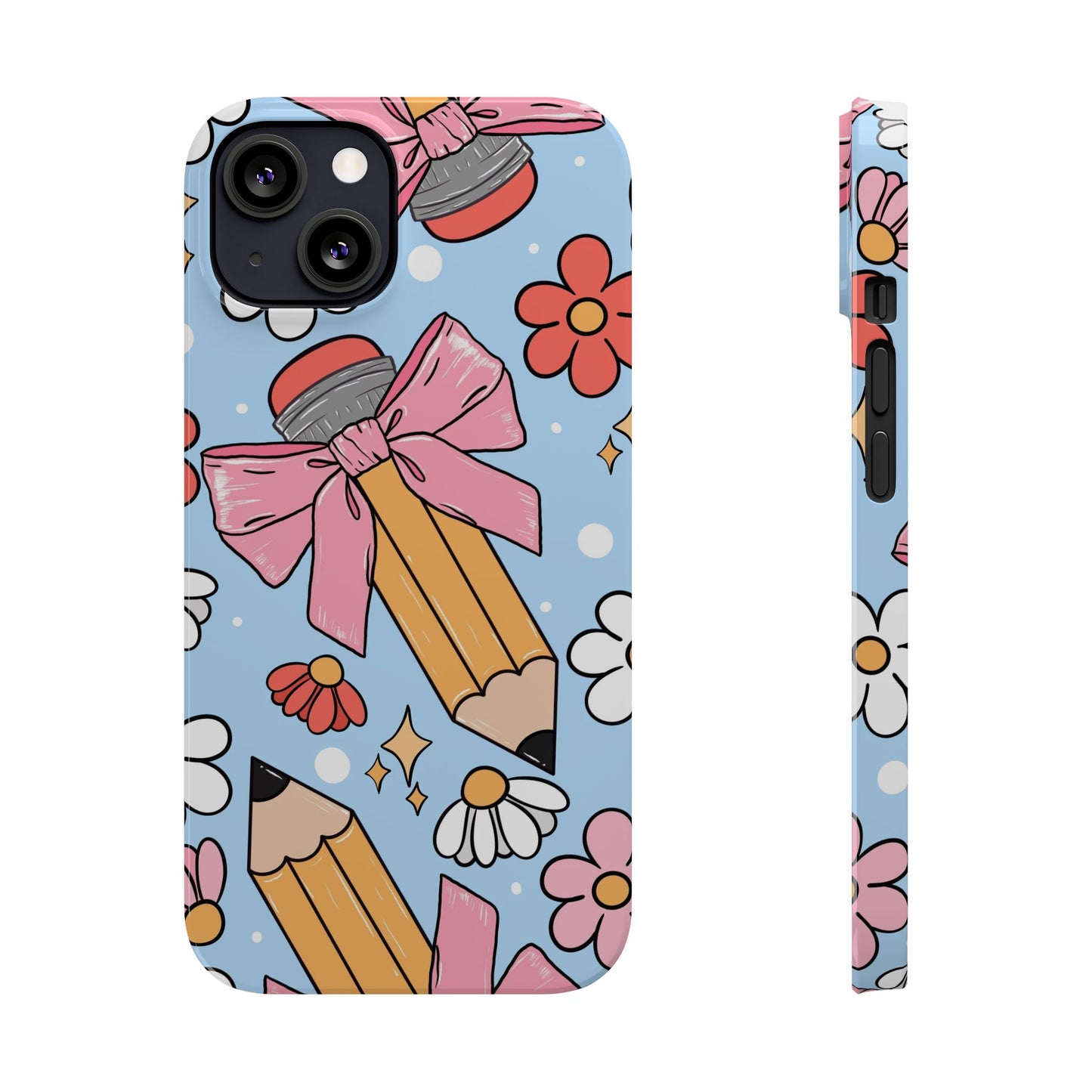 Teacher Slim Phone Case, Blue Coquette Teacher Phone Case, Back to School Teacher Phone Case, iPhone Case, Teacher Gift Ideas