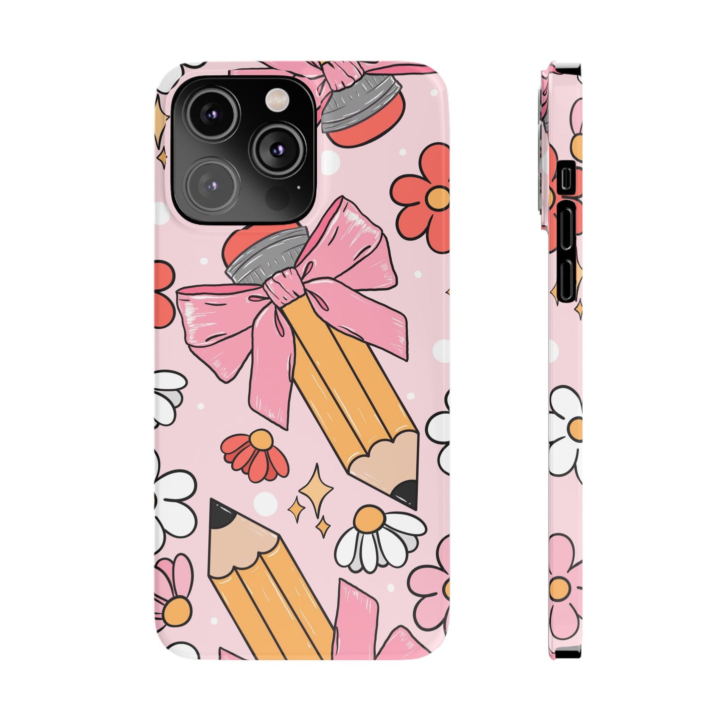 Teacher Slim Phone Case, Pink Coquette Teacher Phone Case, Back to School Teacher Phone Case, iPhone Case, Teacher Gift Ideas