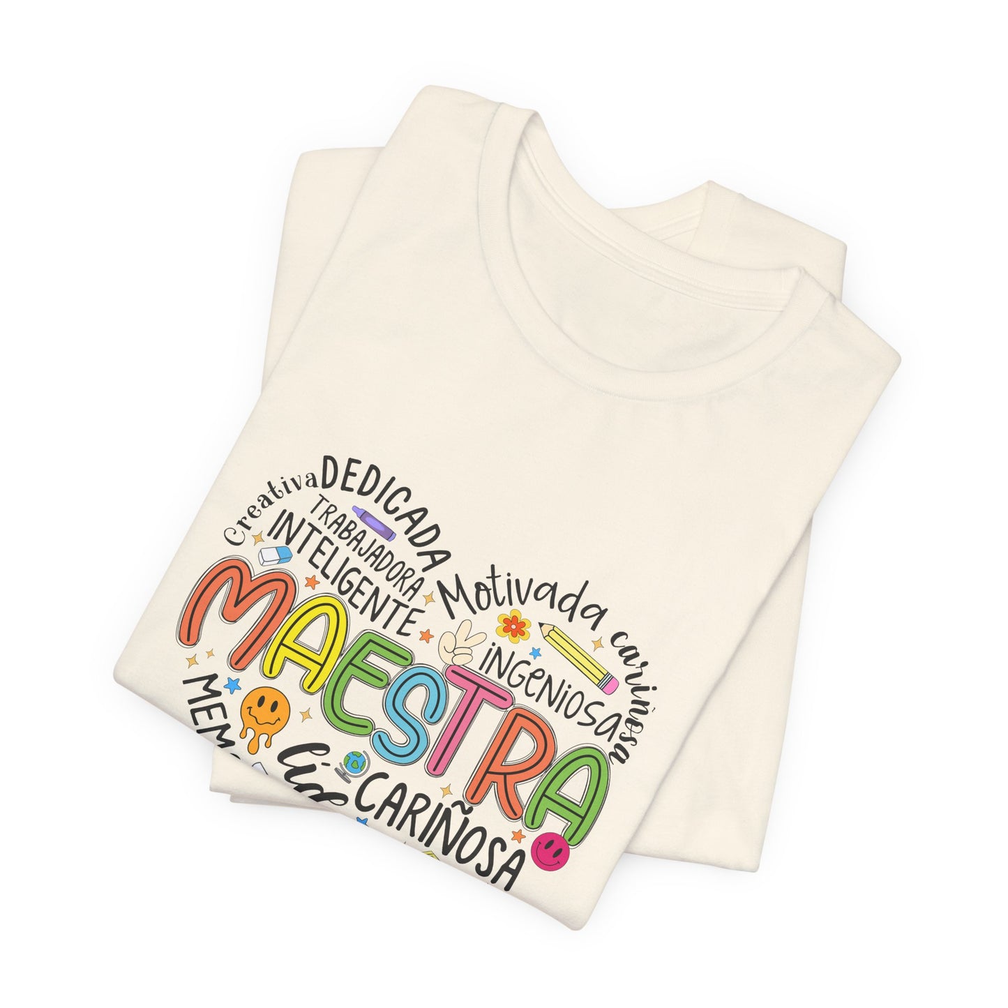 Camisa Maestra Rainbow Heart Española, Camiseta Maestra Rainbow Española, Camisa Maestra Española personalizada, Regalo personalizado para maestro 