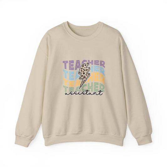 Lightning Bolt Teacher Assistant Sweatshirt, Retro Teacher Assistant Sweater, Retro Teacher Assistant Sweatshirt, Lightning Bolt Teacher Assistant Sweater, Back to School Sweatshirt