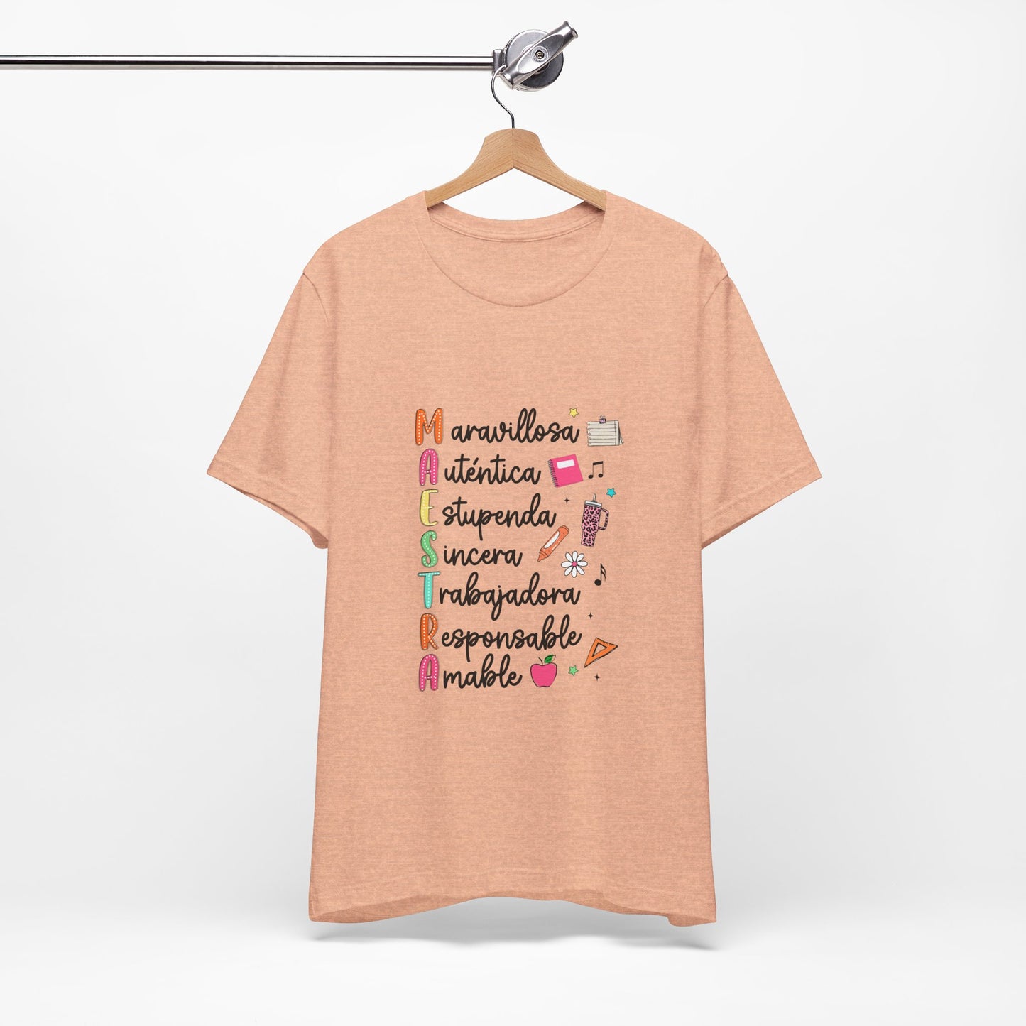 Camiseta Maestra Española, Camiseta Maestra de Colores Brillantes, Camisa Maestra, Camisa Maestra Acrostic, Camisa Maestra Acrostico, Camisa Maestra Personalizada, Regalos para Maestro 