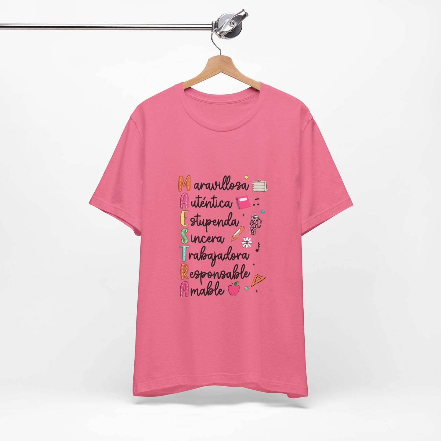 Camiseta Maestra Española, Camiseta Maestra de Colores Brillantes, Camisa Maestra, Camisa Maestra Acrostic, Camisa Maestra Acrostico, Camisa Maestra Personalizada, Regalos para Maestro 