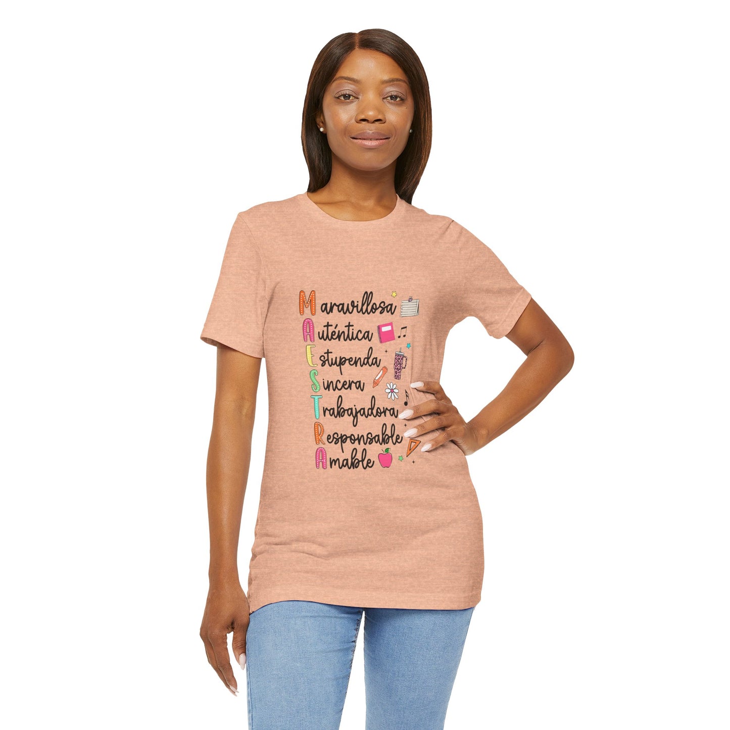 Camiseta Maestra Española, Camiseta Maestra de Colores Brillantes, Camisa Maestra, Camisa Maestra Acrostic, Camisa Maestra Acrostico, Camisa Maestra Personalizada, Regalos para Maestro 