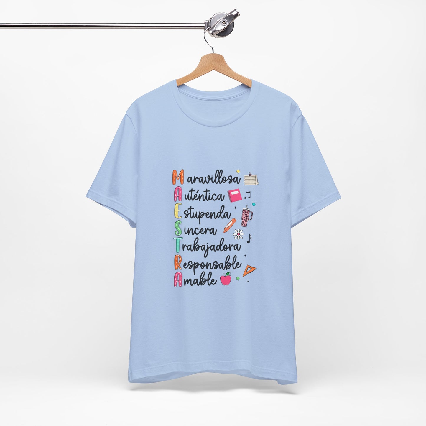 Camiseta Maestra Española, Camiseta Maestra de Colores Brillantes, Camisa Maestra, Camisa Maestra Acrostic, Camisa Maestra Acrostico, Camisa Maestra Personalizada, Regalos para Maestro 