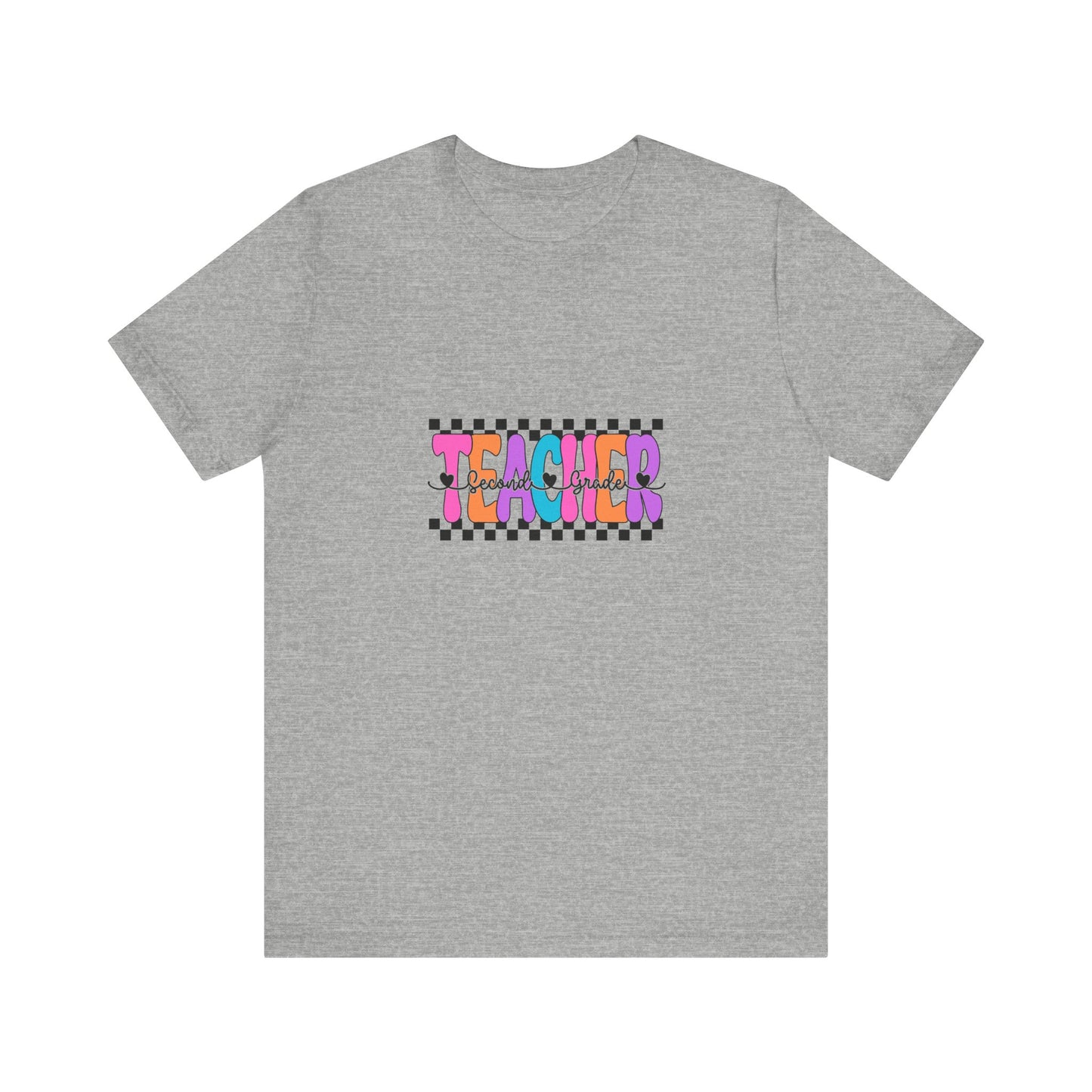 Retro Checkerboard Second Grade Teacher Shirt, Elementary School Teacher Tee, Primary School Teacher Tee, Back to School Shirt, Teacher Life, Teacher Lifestyle Shirt