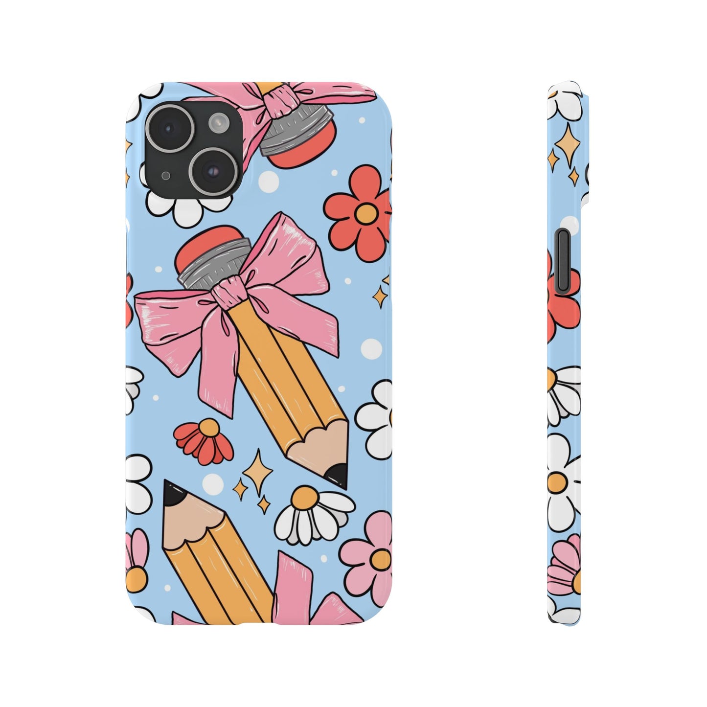 Teacher Slim Phone Case, Blue Coquette Teacher Phone Case, Back to School Teacher Phone Case, iPhone Case, Teacher Gift Ideas