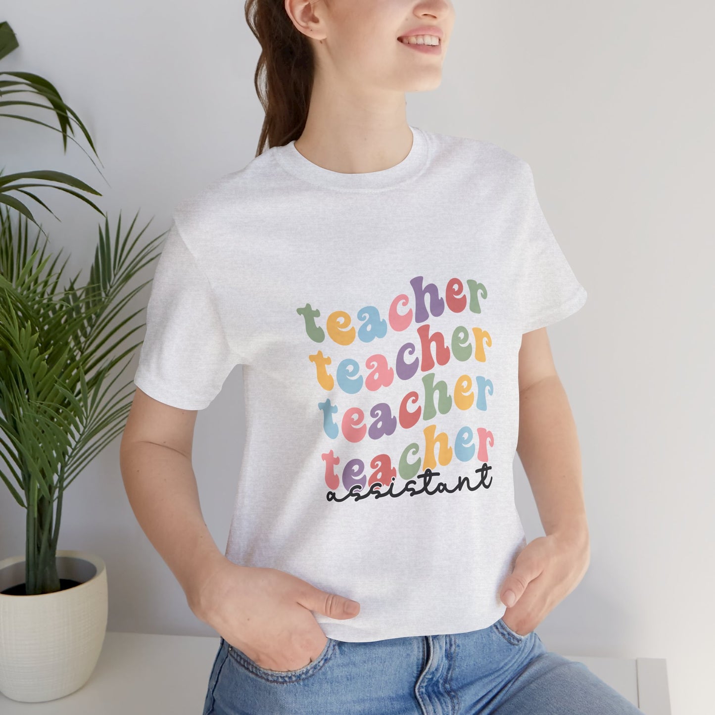 Retro Wavy Teacher Assistant T Shirt, Retro Wavy Teacher Assistant Shirt, Assistant Teacher Shirt, Retro Teacher Assistant Life Shirt, Custom Teacher Assistant Shirt, Custom Teacher Assistant Gift