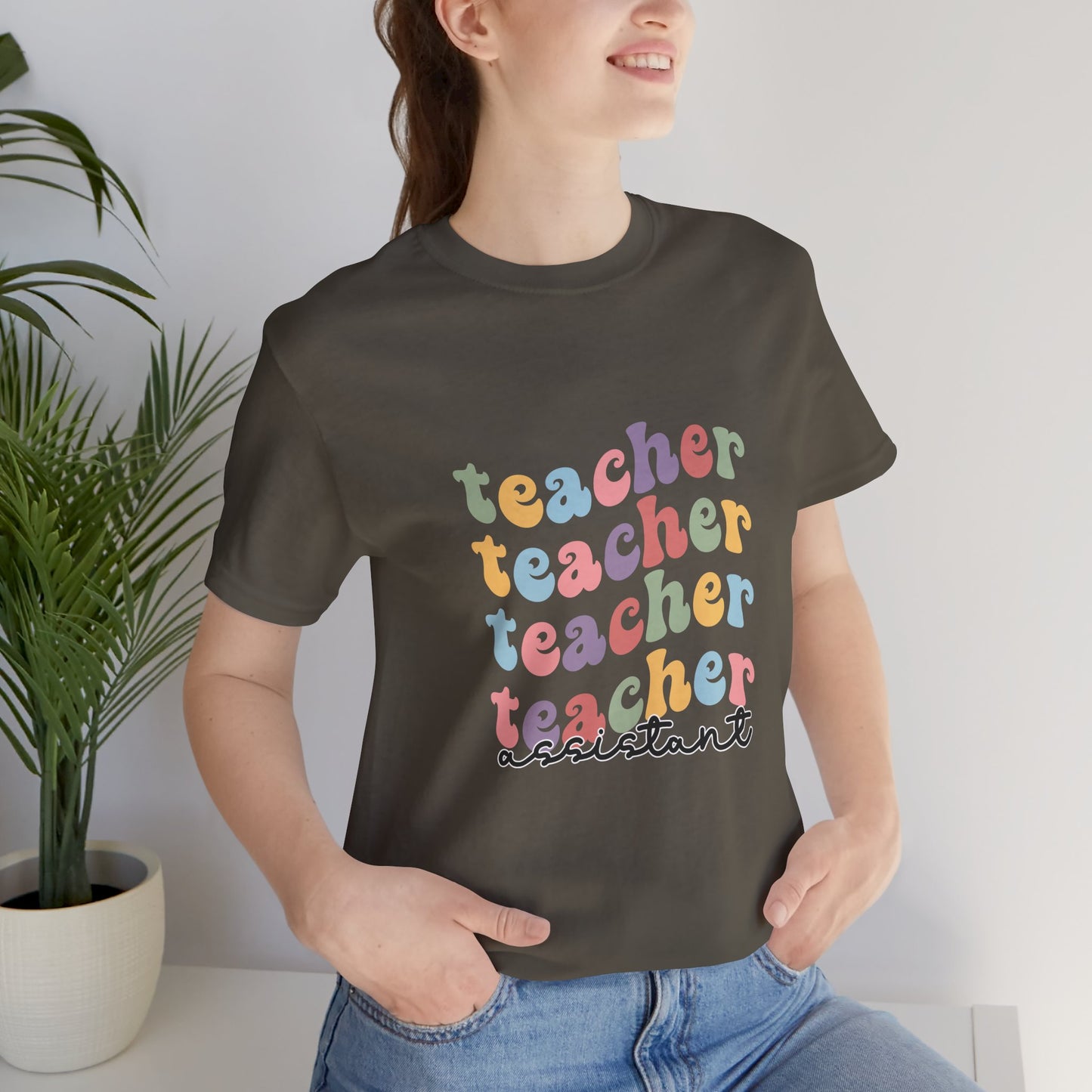 Retro Wavy Teacher Assistant T Shirt, Retro Wavy Teacher Assistant Shirt, Assistant Teacher Shirt, Retro Teacher Assistant Life Shirt, Custom Teacher Assistant Shirt, Custom Teacher Assistant Gift