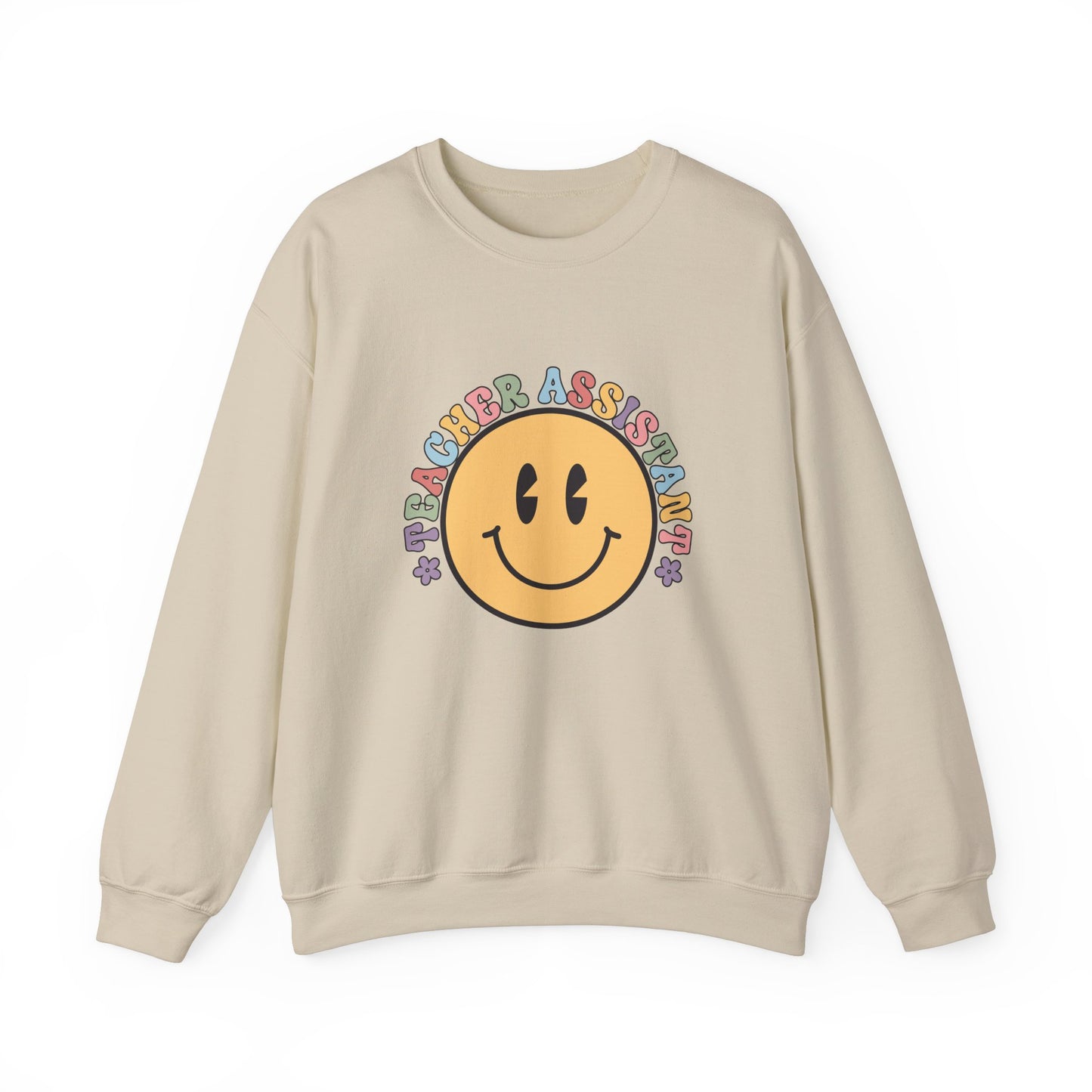 Retro Smiley Teacher Assistant Sweatshirt, Retro Teacher Assistant Sweater, Smiley Teacher Assistant Sweatshirt, Retro Teacher Assistant Sweatshirt, Cute Teacher Assistant Sweater. Back to School Sweatshirt