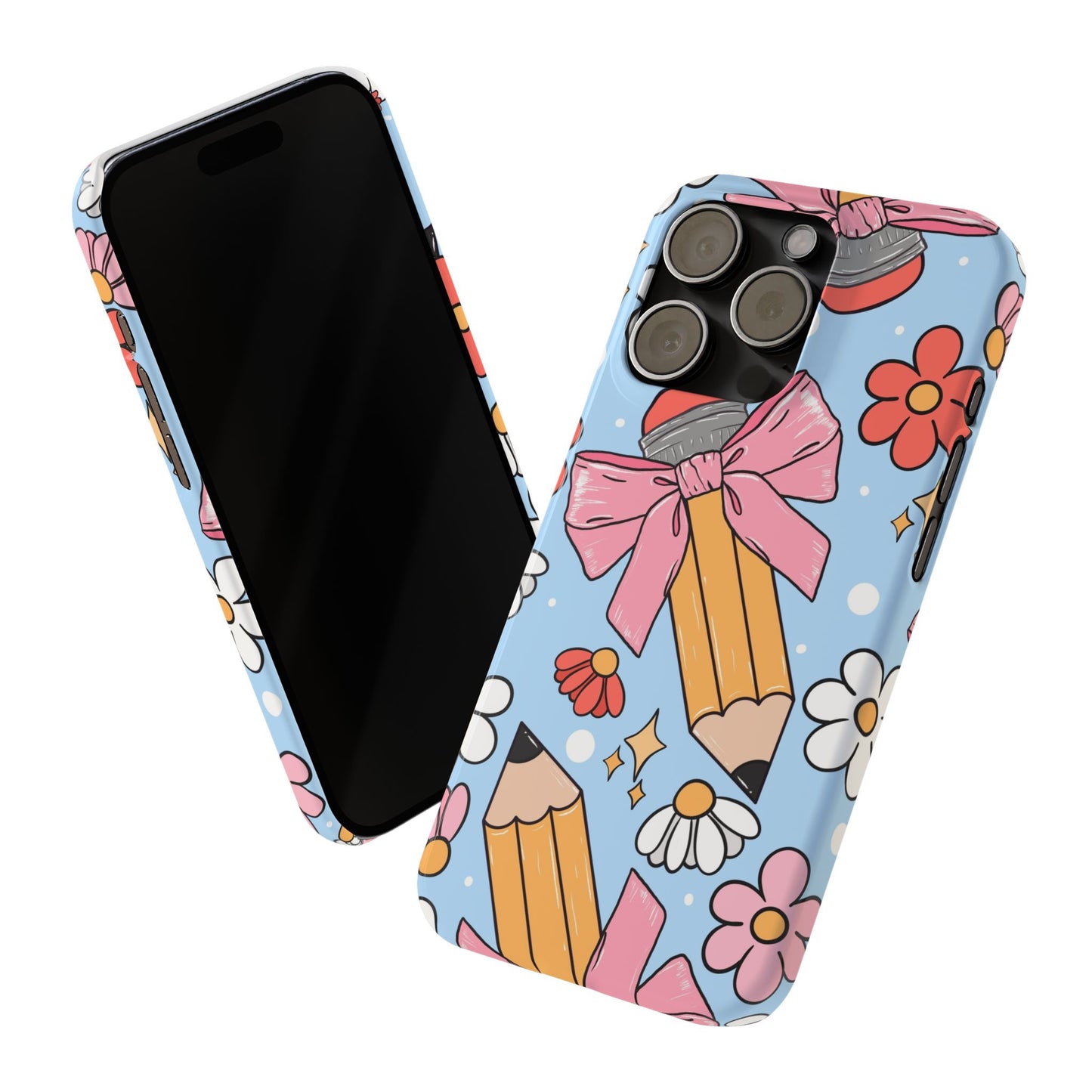 Teacher Slim Phone Case, Blue Coquette Teacher Phone Case, Back to School Teacher Phone Case, iPhone Case, Teacher Gift Ideas