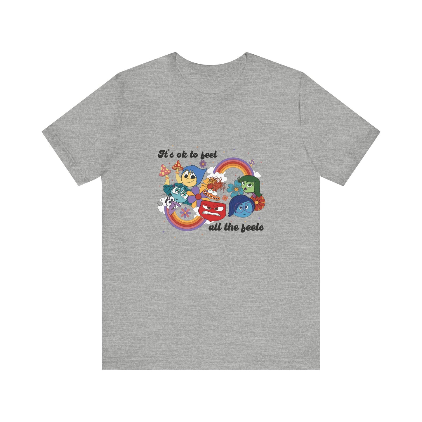 It's Ok to Feel All the Feels Rainbow Double Side Shirt, Retro Emotions T Shirt, In My Emotions Era T Shirt, Emotions Tour T Shirt, Teacher Shirt, Custom Teacher Shirt, Custom Teacher Gifts, Lifestyle Shirt