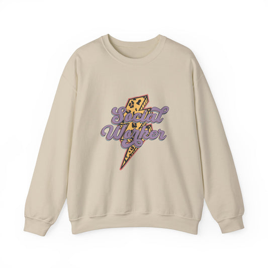 Retro Lightning Social Worker Sweatshirt, Retro Lightning Sweater, Back to School Counselor Sweatshirt, School Counselor Sweater