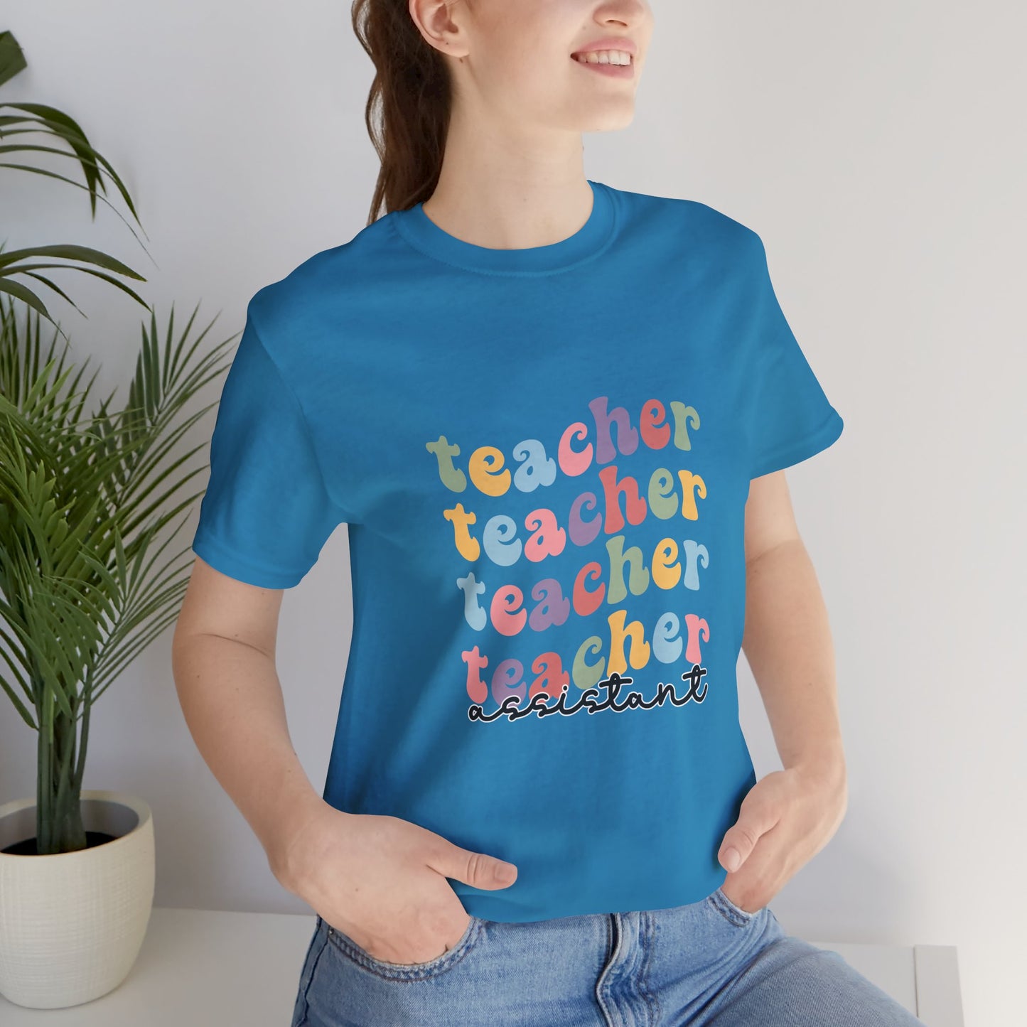 Retro Wavy Teacher Assistant T Shirt, Retro Wavy Teacher Assistant Shirt, Assistant Teacher Shirt, Retro Teacher Assistant Life Shirt, Custom Teacher Assistant Shirt, Custom Teacher Assistant Gift