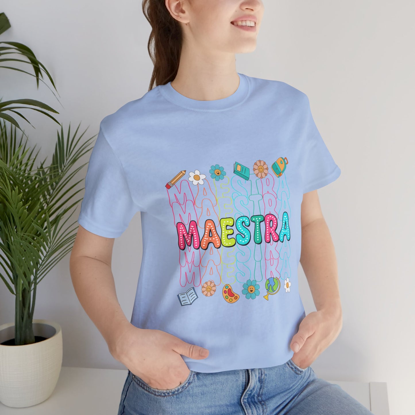 Camisa Maestra Española, Camiseta Maestra Española, Camiseta Maestra Española, Camiseta de Manga Corta Rainbow Maestra Icons Jersey 