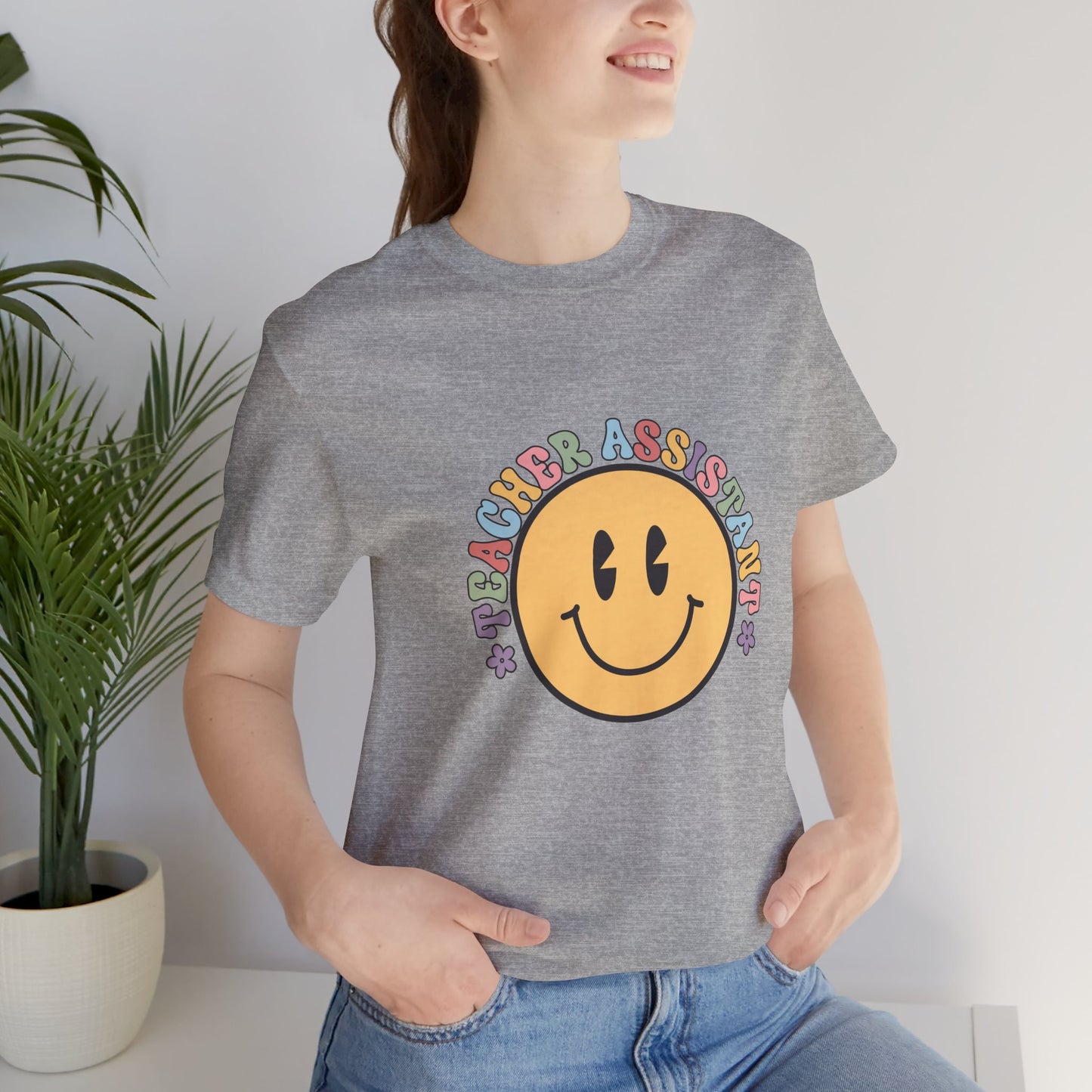 Smiley Teacher Assistant Shirt, Retro Style Smiley Teacher Assistant Shirt, Teacher Assistant Tee, Smiley Teacher Assistant Shirt, Teacher Assistant Life Shirt, Custom Teacher Assistant Shirt, Custom Teacher Assistant Gift