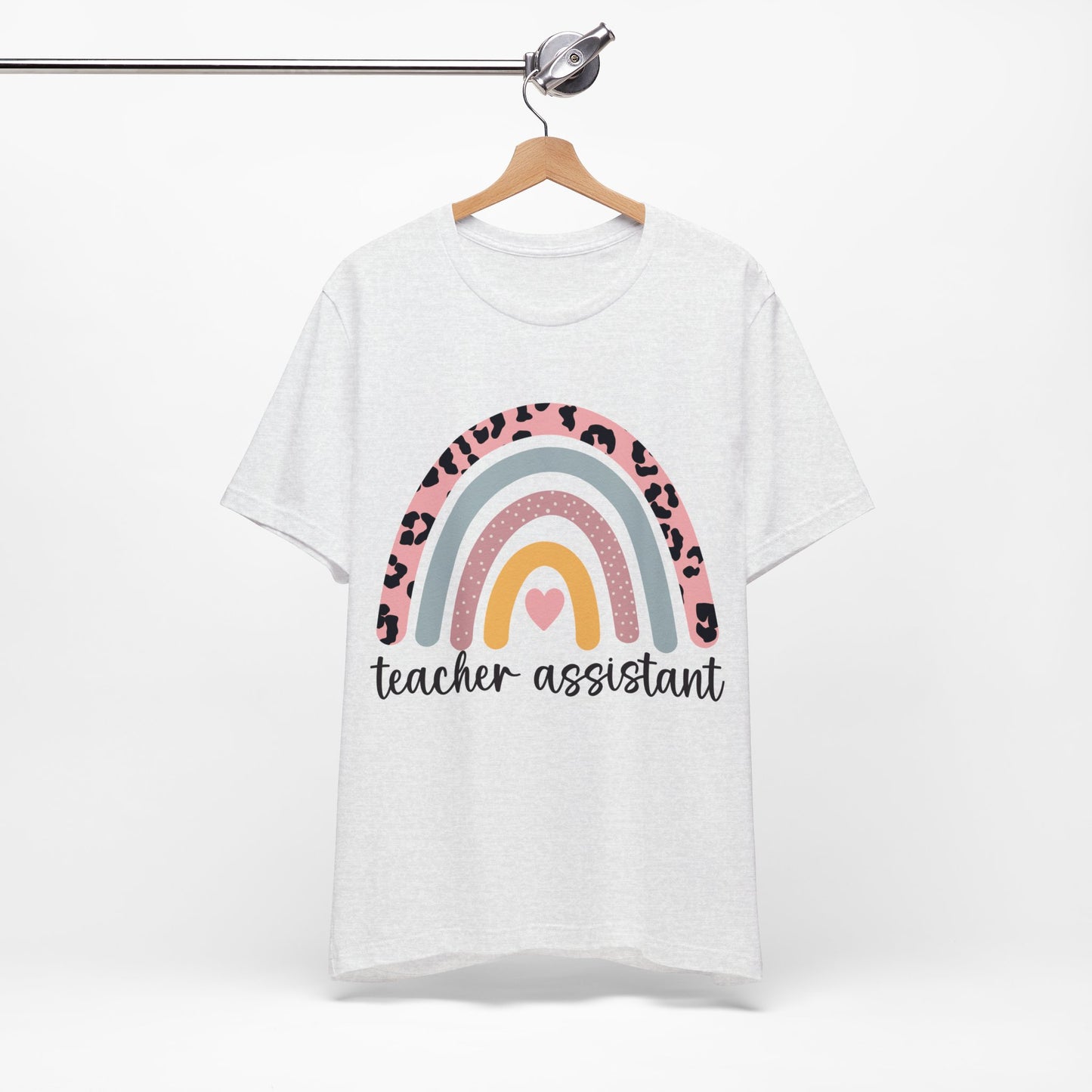 Rainbow + Animal Print Teacher Assistant Shirt, Teacher Assistant T-Shirt, Rainbow & Animal Assistant Teacher Shirt, Retro Teacher Life Shirt, Teacher Assistant Tee, Custom Teacher Assistant Shirt, Custom Teacher Assistant Gift