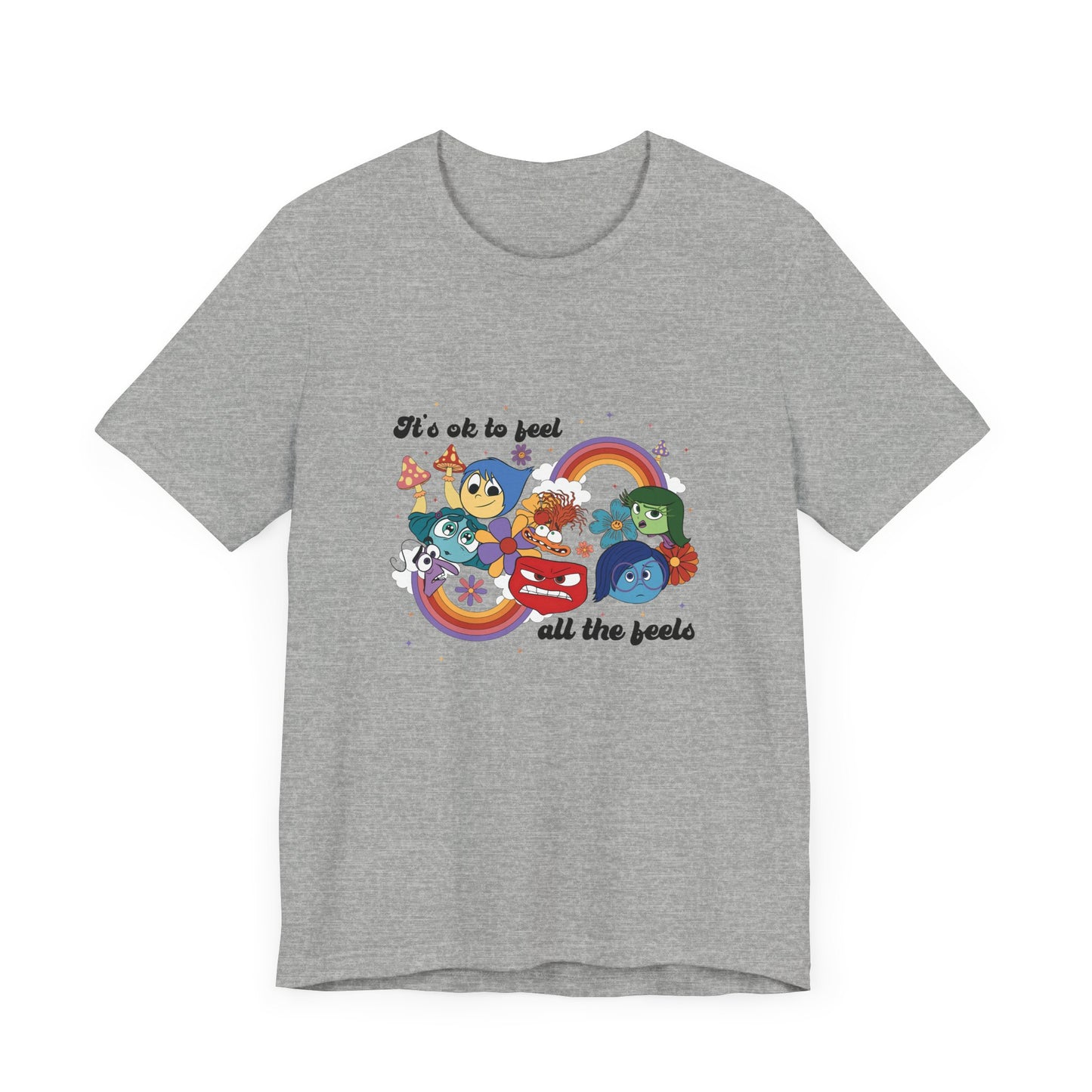 It's Ok to Feel All the Feels Rainbow Double Side Shirt, Retro Emotions T Shirt, In My Emotions Era T Shirt, Emotions Tour T Shirt, Teacher Shirt, Custom Teacher Shirt, Custom Teacher Gifts, Lifestyle Shirt