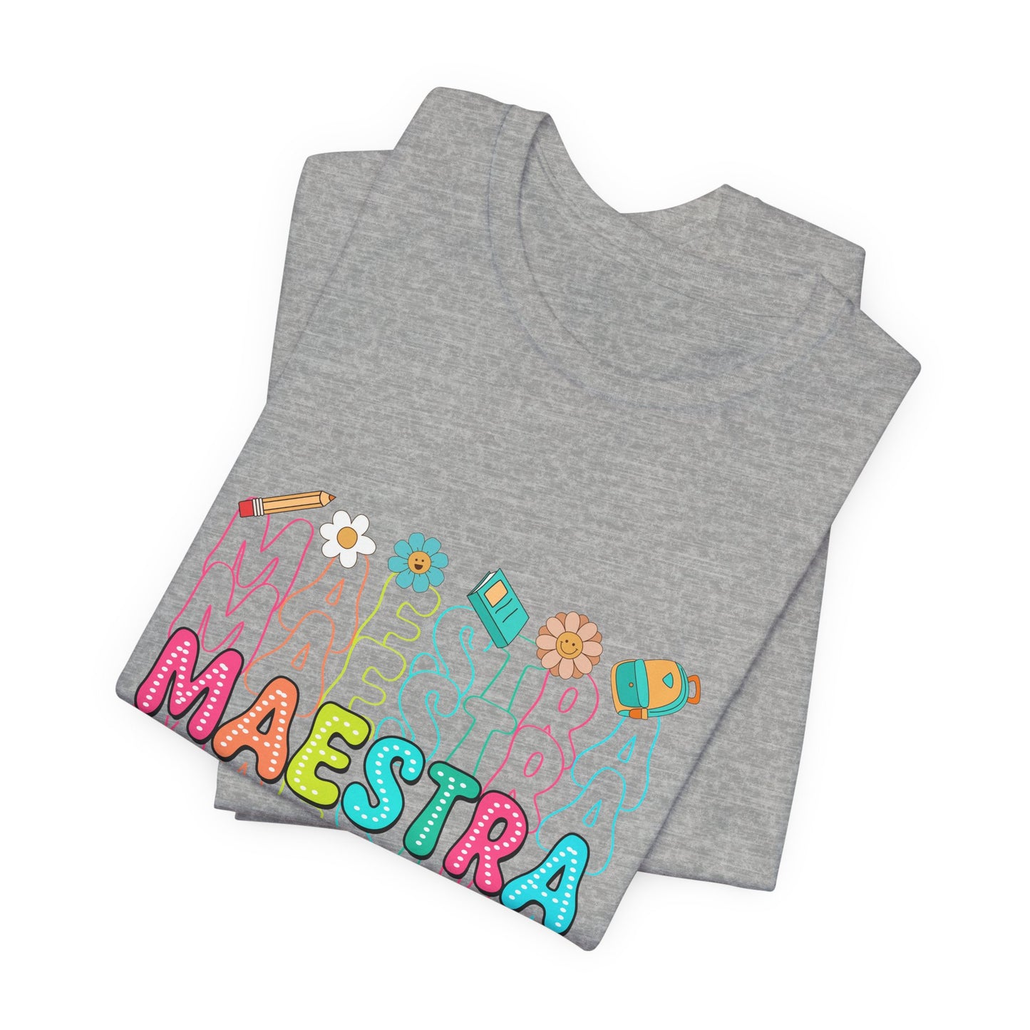 Camisa Maestra Española, Camiseta Maestra Española, Camiseta Maestra Española, Camiseta de Manga Corta Rainbow Maestra Icons Jersey 