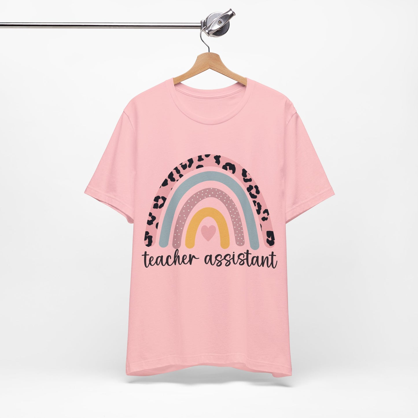 Rainbow + Animal Print Teacher Assistant Shirt, Teacher Assistant T-Shirt, Rainbow & Animal Assistant Teacher Shirt, Retro Teacher Life Shirt, Teacher Assistant Tee, Custom Teacher Assistant Shirt, Custom Teacher Assistant Gift