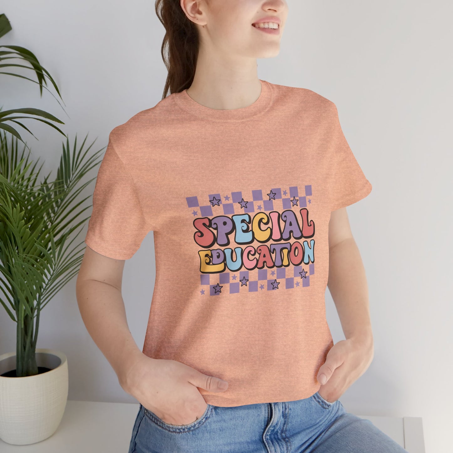 Retro Checkerboard SPED Teacher Tee, Retro Checkerboard Special Education Teacher, Special Education Teacher Shirt, Teacher Life Shirt, Teacher Shirt, Custom Teacher Shirt, Custom Teacher Gift