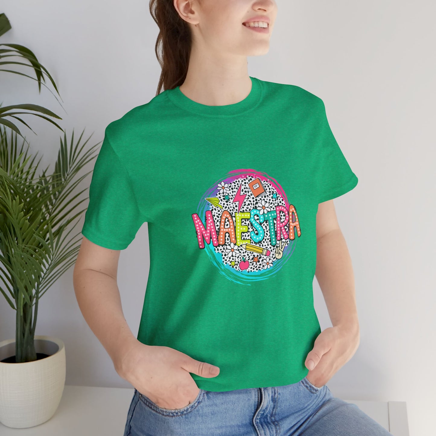 Camisa Maestra Española, Camiseta Maestra Española, Camiseta Maestra Española, Camiseta de Manga Corta Color Swirl Maestra Jersey, Camisa de Maestro Personalizada, Regalo de Maestro Personalizado, Camiseta de Regreso a la Escuela, Regalos de Maestro 