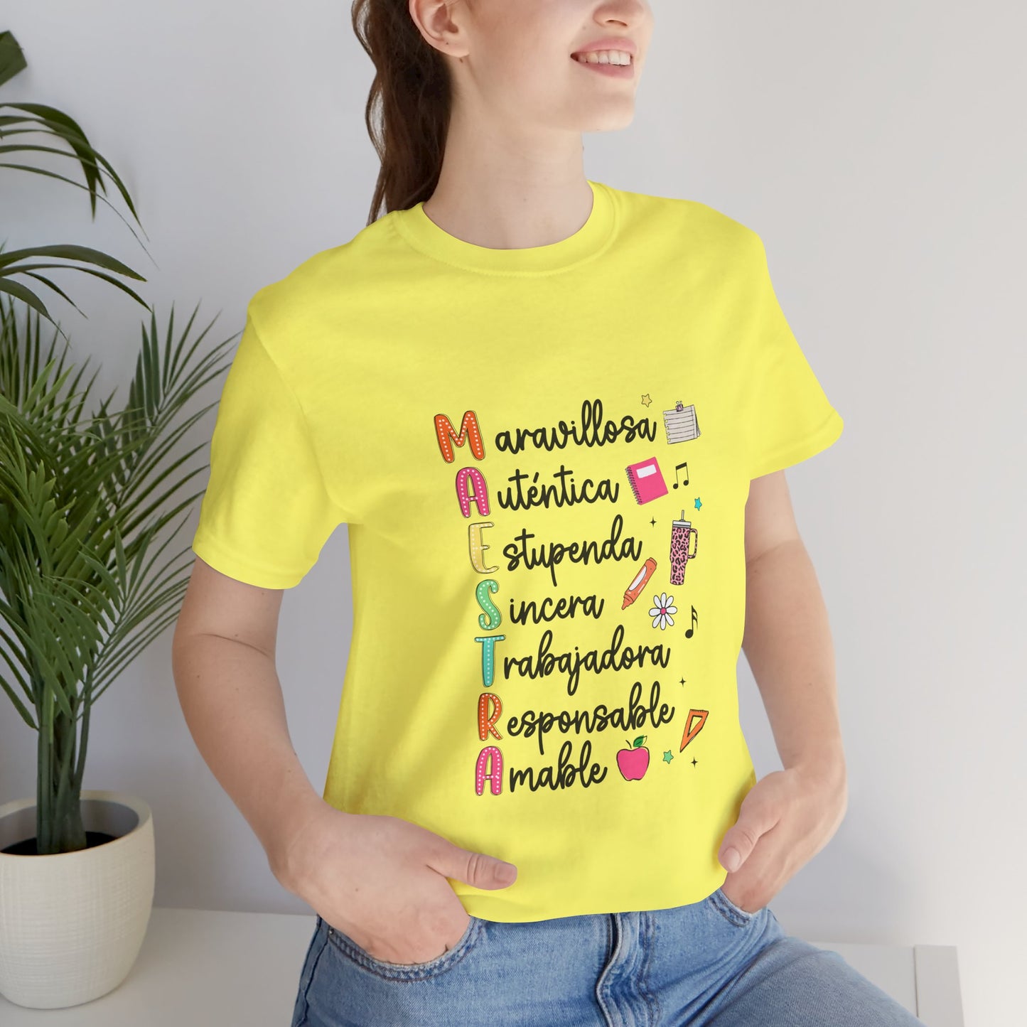 Camiseta Maestra Española, Camiseta Maestra de Colores Brillantes, Camisa Maestra, Camisa Maestra Acrostic, Camisa Maestra Acrostico, Camisa Maestra Personalizada, Regalos para Maestro 