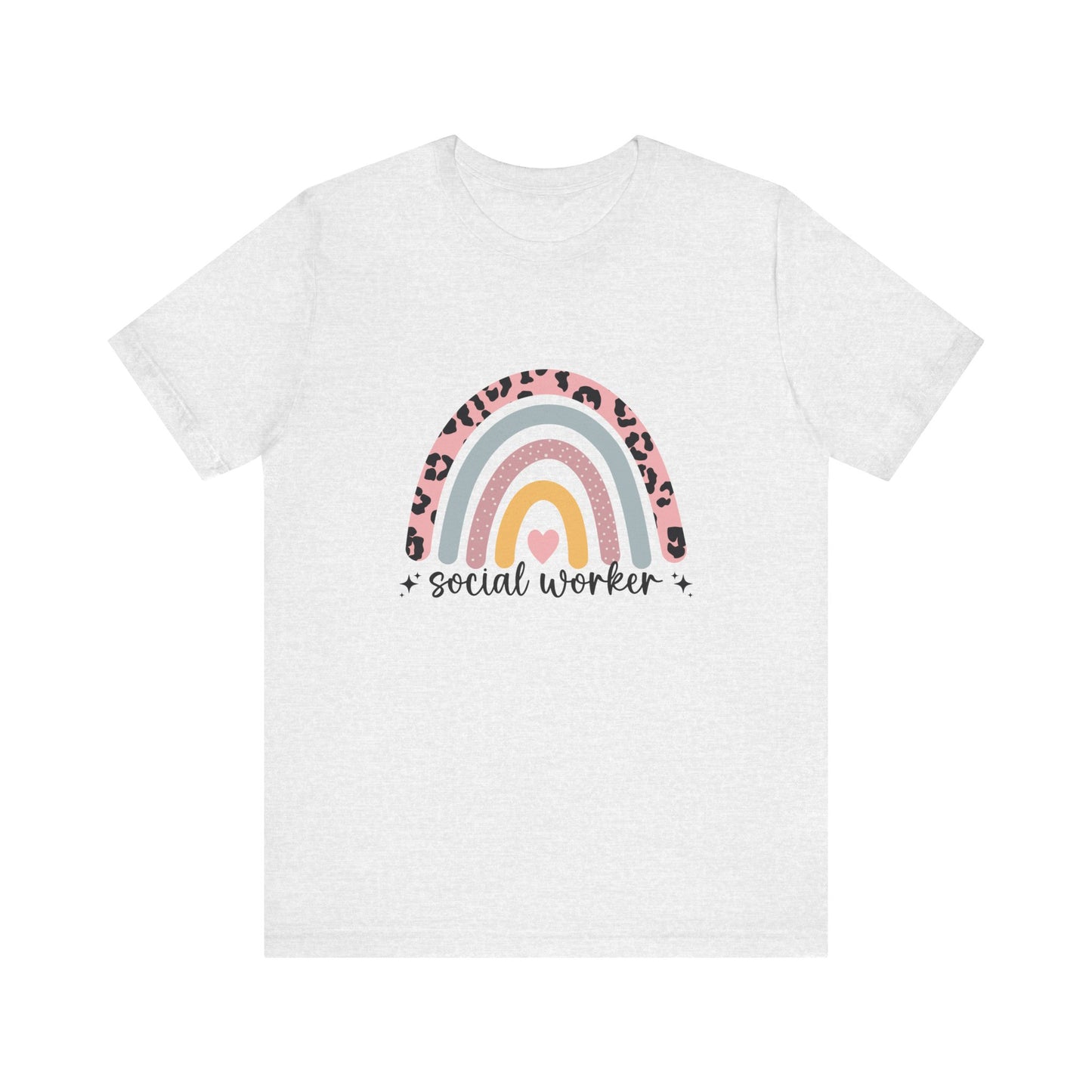 Rainbow + Animal Print Social Worker Shirt, Social Worker Tee, School Counselor Rainbow Shirt, Back to School Counselor Shirt, School Counselor Shirt, School Staff Shirt