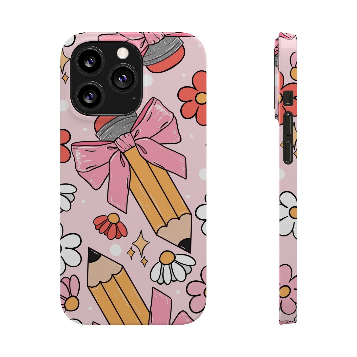 Teacher Slim Phone Case, Pink Coquette Teacher Phone Case, Back to School Teacher Phone Case, iPhone Case, Teacher Gift Ideas