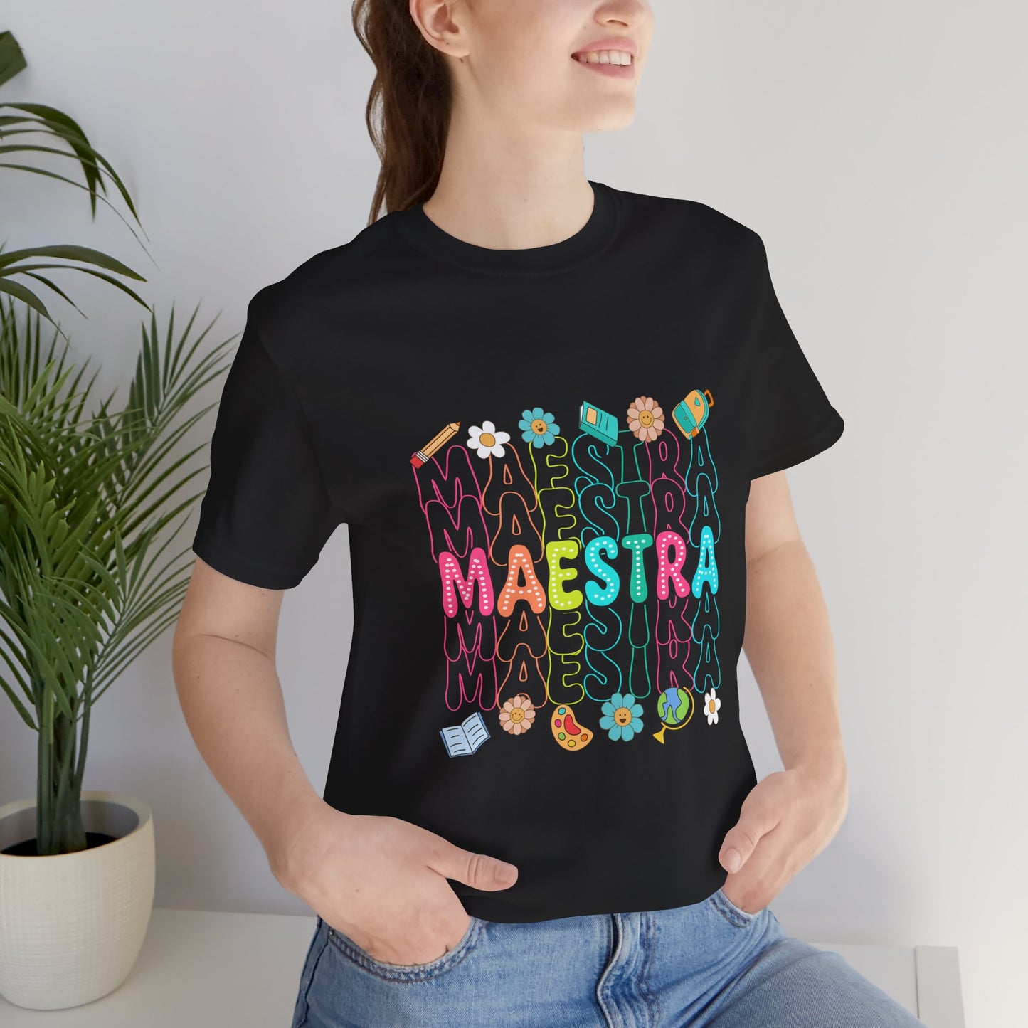 Camisa Maestra Española, Camiseta Maestra Española, Camiseta Maestra Española, Camiseta de Manga Corta Rainbow Maestra Icons Jersey 