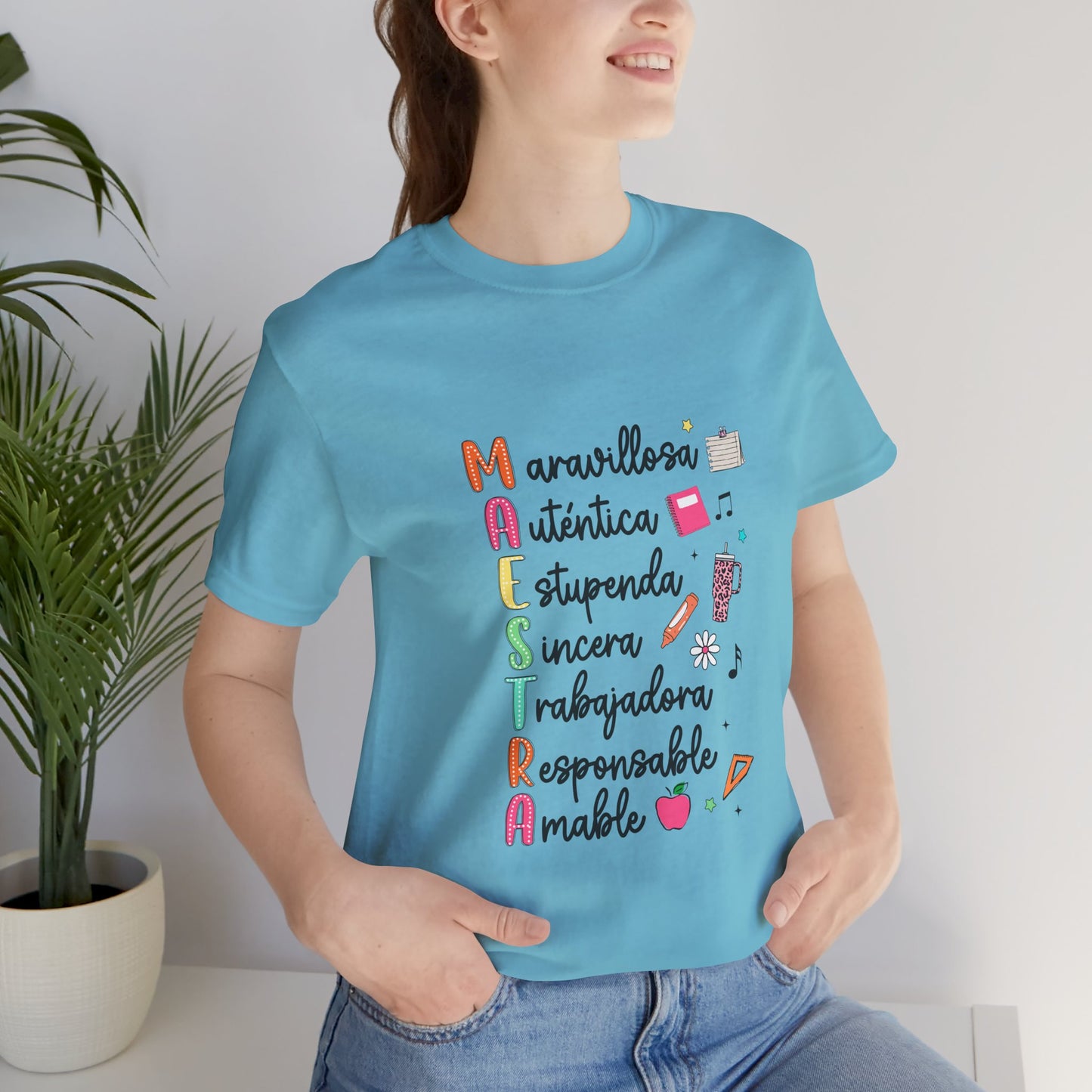 Camiseta Maestra Española, Camiseta Maestra de Colores Brillantes, Camisa Maestra, Camisa Maestra Acrostic, Camisa Maestra Acrostico, Camisa Maestra Personalizada, Regalos para Maestro 