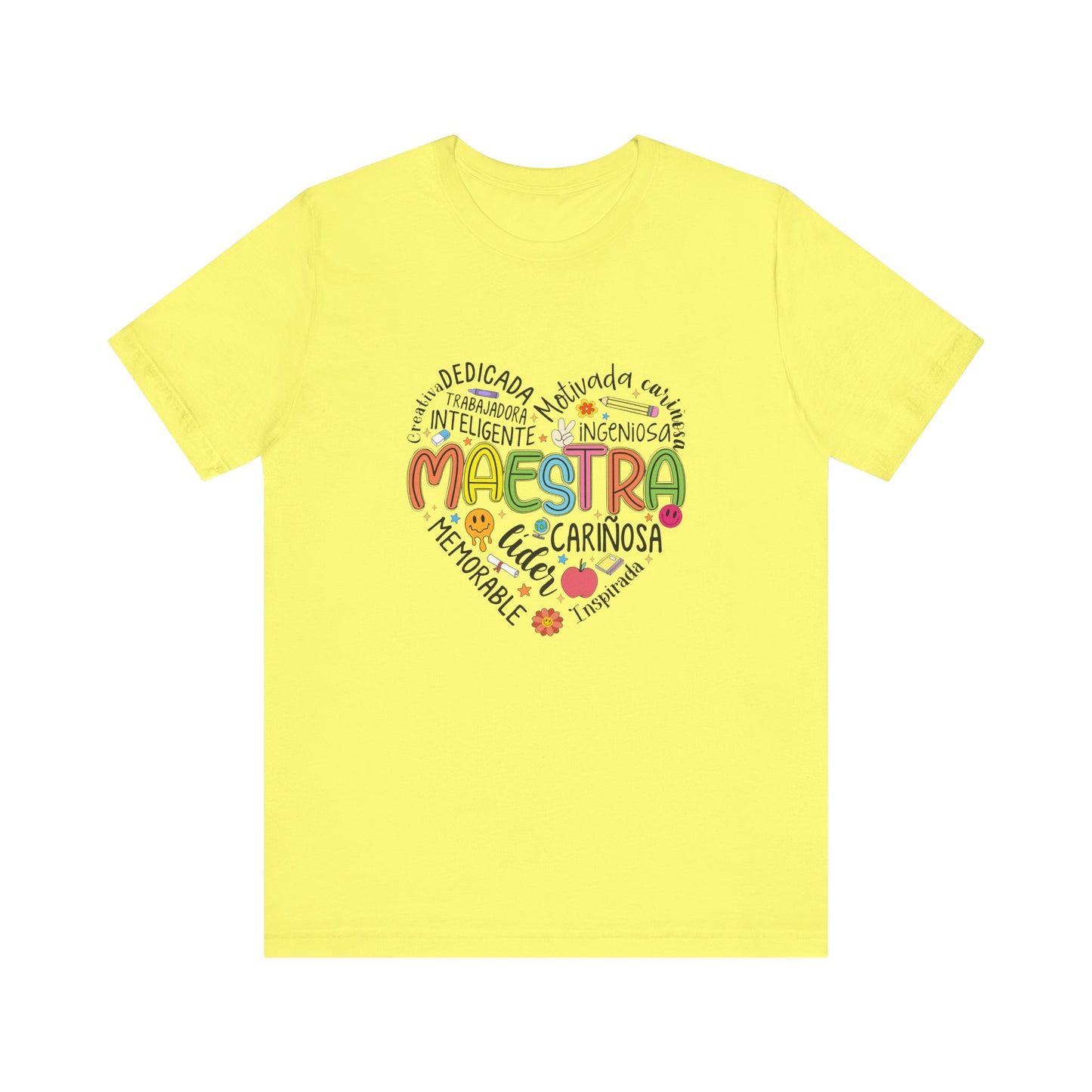 Camisa Maestra Rainbow Heart Española, Camiseta Maestra Rainbow Española, Camisa Maestra Española personalizada, Regalo personalizado para maestro 