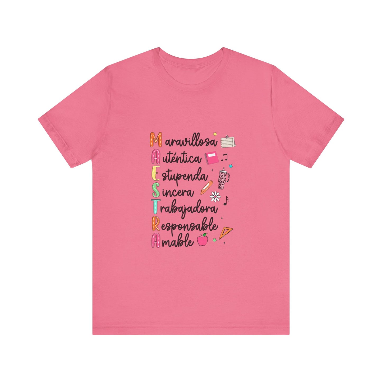 Camiseta Maestra Española, Camiseta Maestra de Colores Brillantes, Camisa Maestra, Camisa Maestra Acrostic, Camisa Maestra Acrostico, Camisa Maestra Personalizada, Regalos para Maestro 