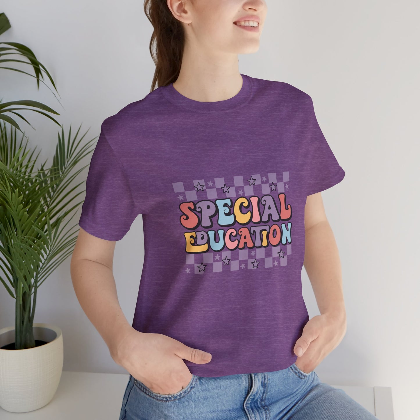 Retro Checkerboard SPED Teacher Tee, Retro Checkerboard Special Education Teacher, Special Education Teacher Shirt, Teacher Life Shirt, Teacher Shirt, Custom Teacher Shirt, Custom Teacher Gift