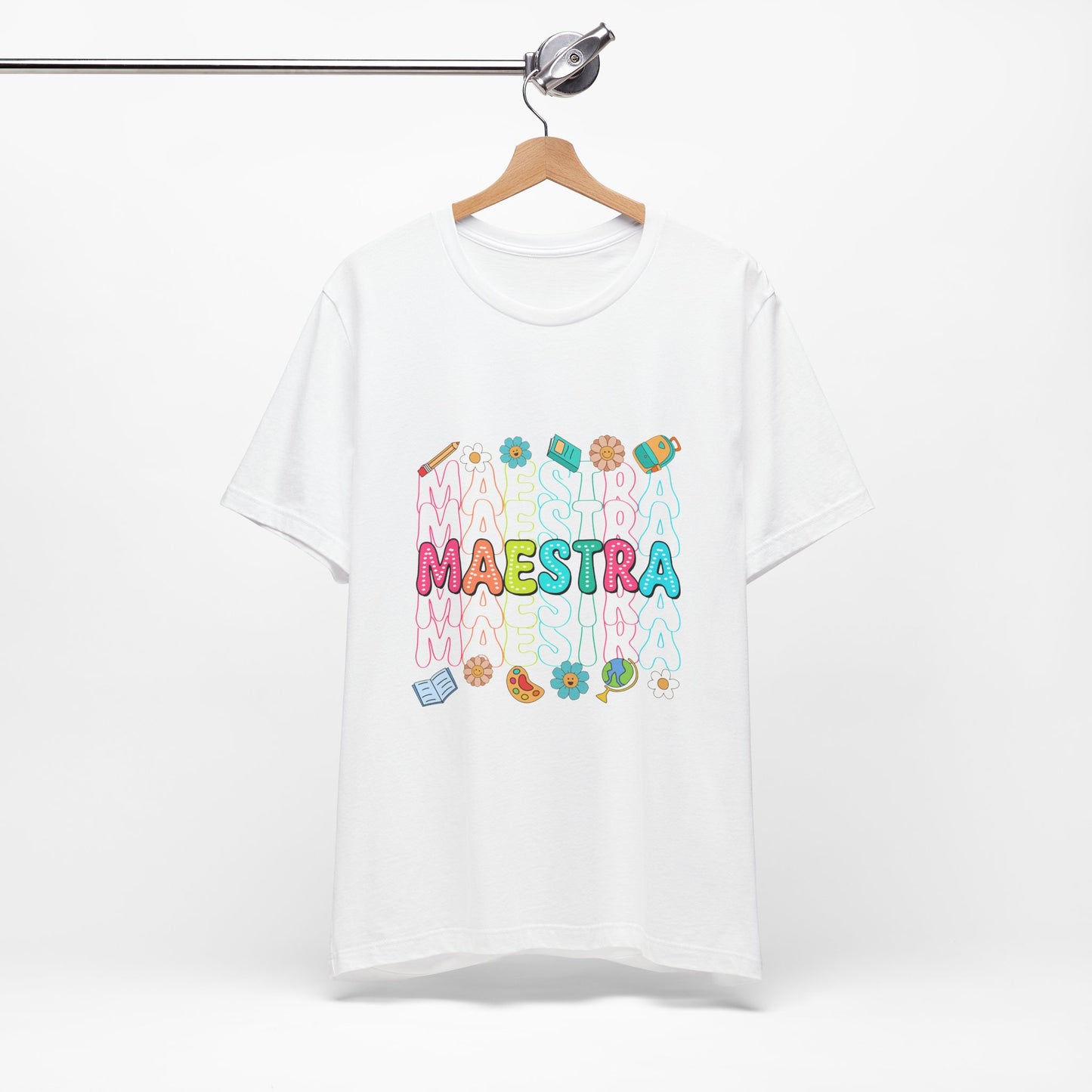 Camisa Maestra Española, Camiseta Maestra Española, Camiseta Maestra Española, Camiseta de Manga Corta Rainbow Maestra Icons Jersey 