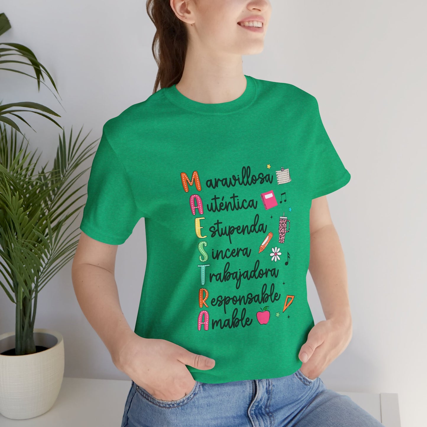 Camiseta Maestra Española, Camiseta Maestra de Colores Brillantes, Camisa Maestra, Camisa Maestra Acrostic, Camisa Maestra Acrostico, Camisa Maestra Personalizada, Regalos para Maestro 