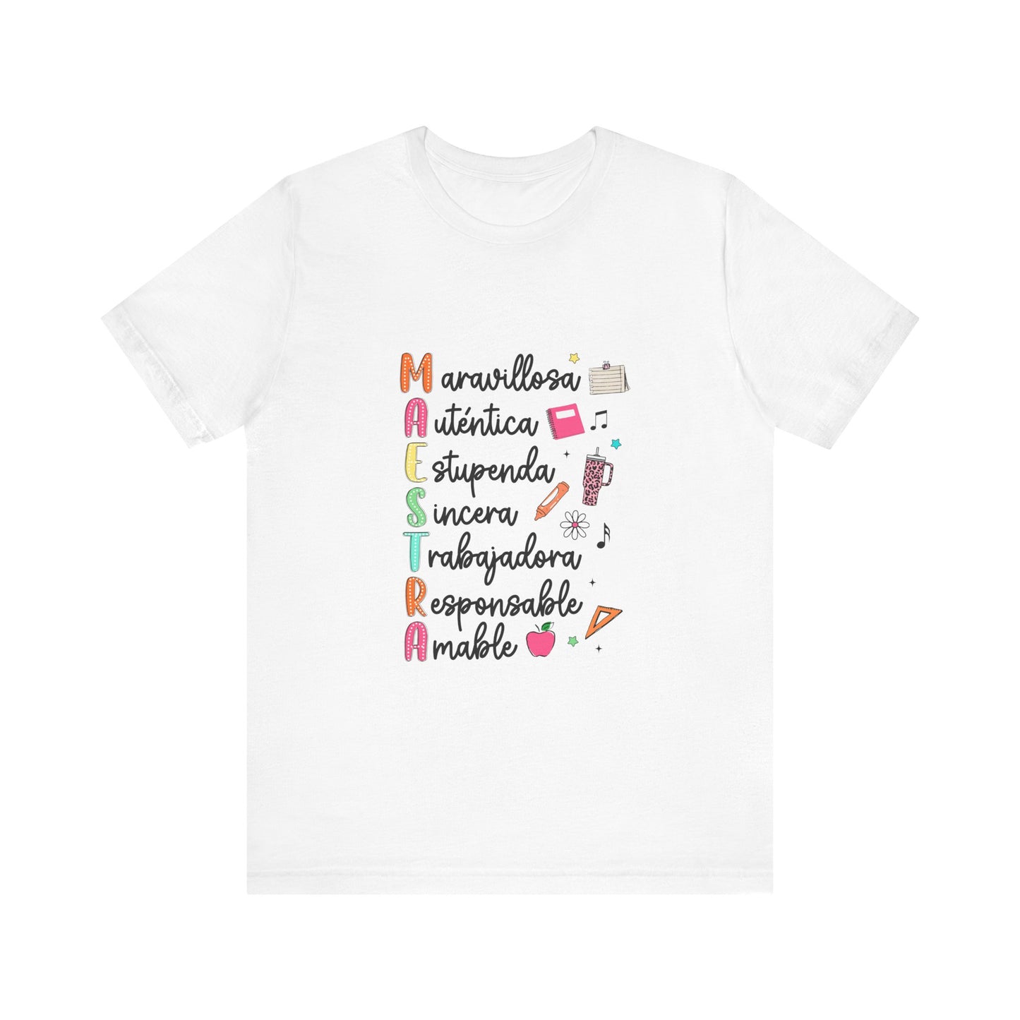 Camiseta Maestra Española, Camiseta Maestra de Colores Brillantes, Camisa Maestra, Camisa Maestra Acrostic, Camisa Maestra Acrostico, Camisa Maestra Personalizada, Regalos para Maestro 