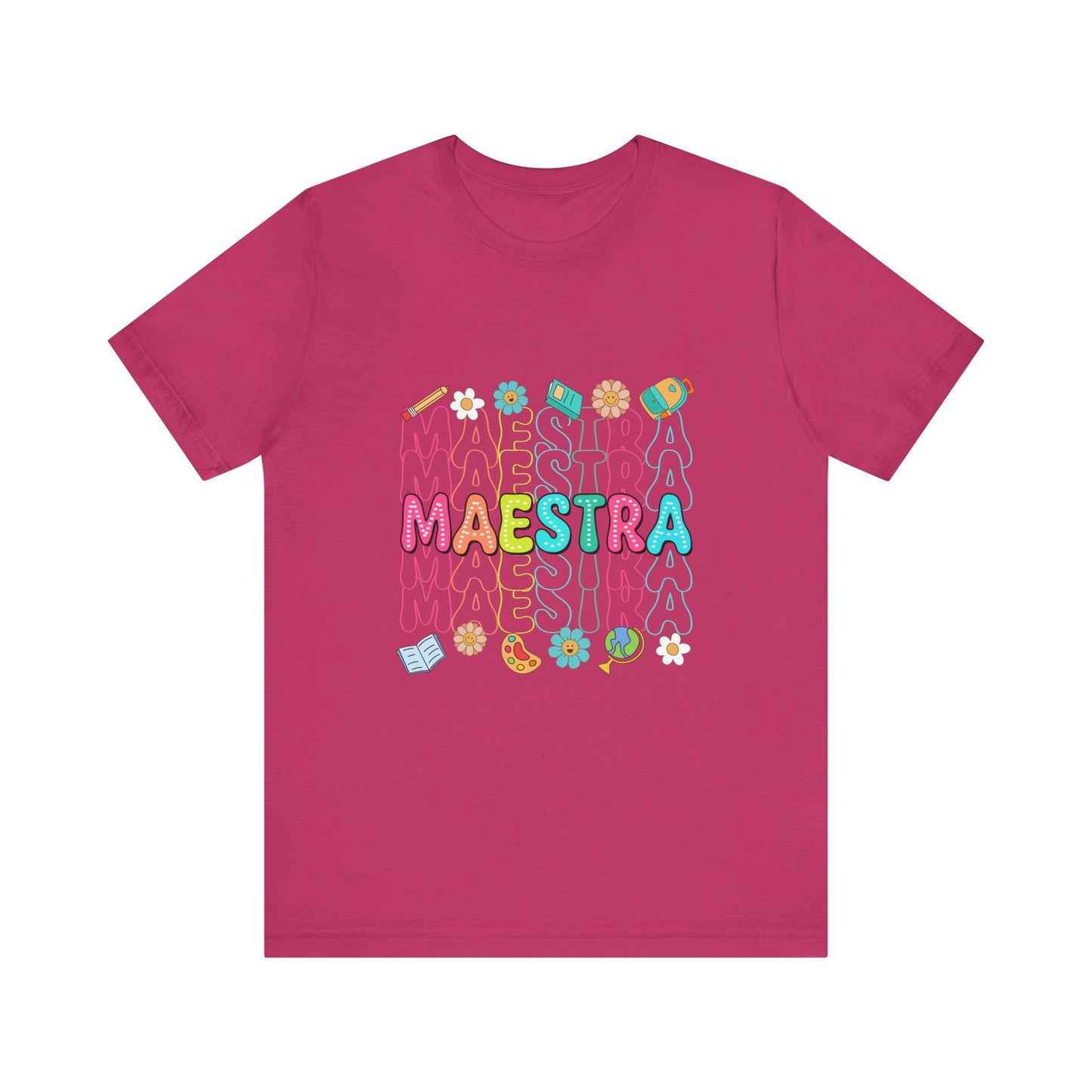 Camisa Maestra Española, Camiseta Maestra Española, Camiseta Maestra Española, Camiseta de Manga Corta Rainbow Maestra Icons Jersey 