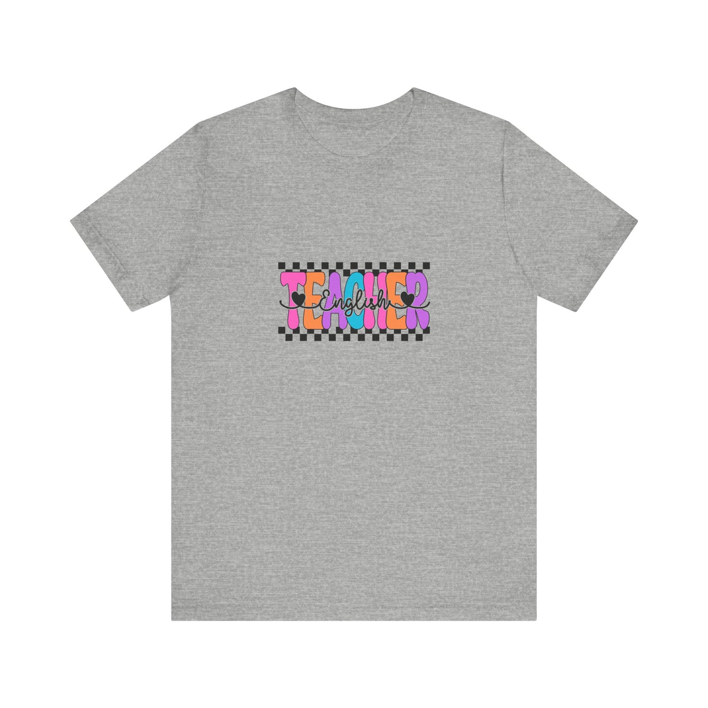 Retro Checkerboard English Teacher Shirt, Elementary School Teacher Tee, Primary School Teacher Tee, Middle School Teacher Tee, Secondary School Teacher Tee, High School Teacher Tee, Back to School Shirt, Teacher Life, Teacher Lifestyle Shirt