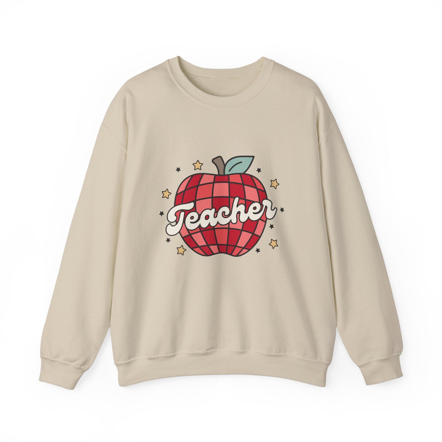 Apple Teacher Sweatshirt, Apple Teacher Sweater, Retro Teacher Sweatshirt, Retro Teacher Sweater, Disco Apple Sweatshirt Cute Teacher Sweatshirt, Back to School Sweatshirt