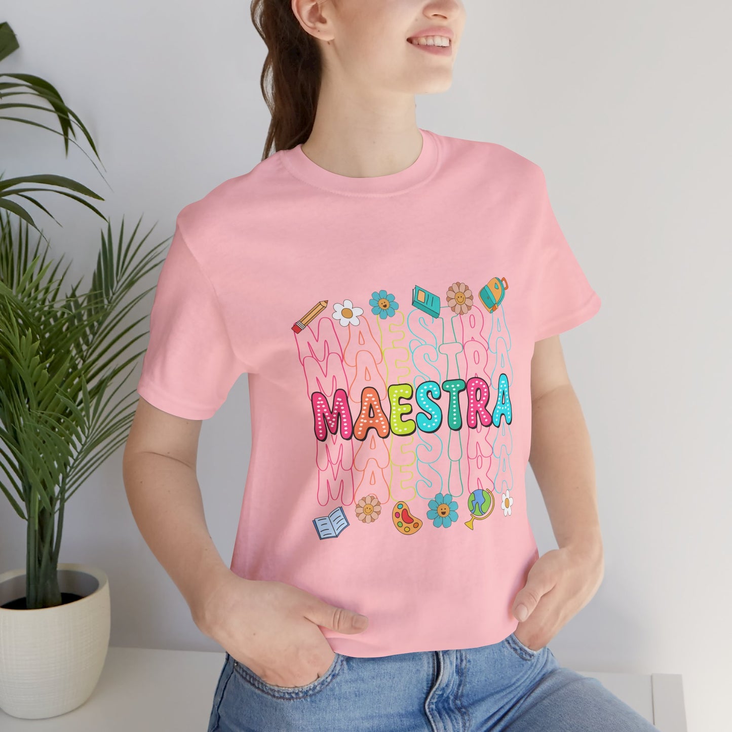 Camisa Maestra Española, Camiseta Maestra Española, Camiseta Maestra Española, Camiseta de Manga Corta Rainbow Maestra Icons Jersey 