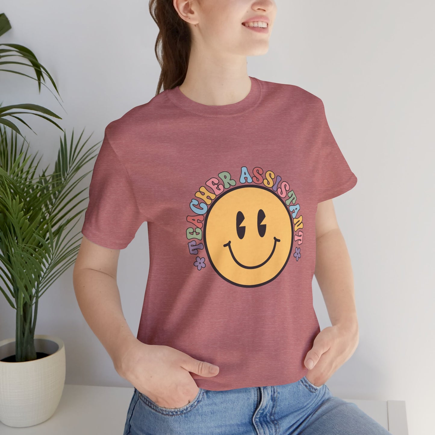 Smiley Teacher Assistant Shirt, Retro Style Smiley Teacher Assistant Shirt, Teacher Assistant Tee, Smiley Teacher Assistant Shirt, Teacher Assistant Life Shirt, Custom Teacher Assistant Shirt, Custom Teacher Assistant Gift